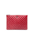 Chanel Large Quilted Patent O Case Clutch