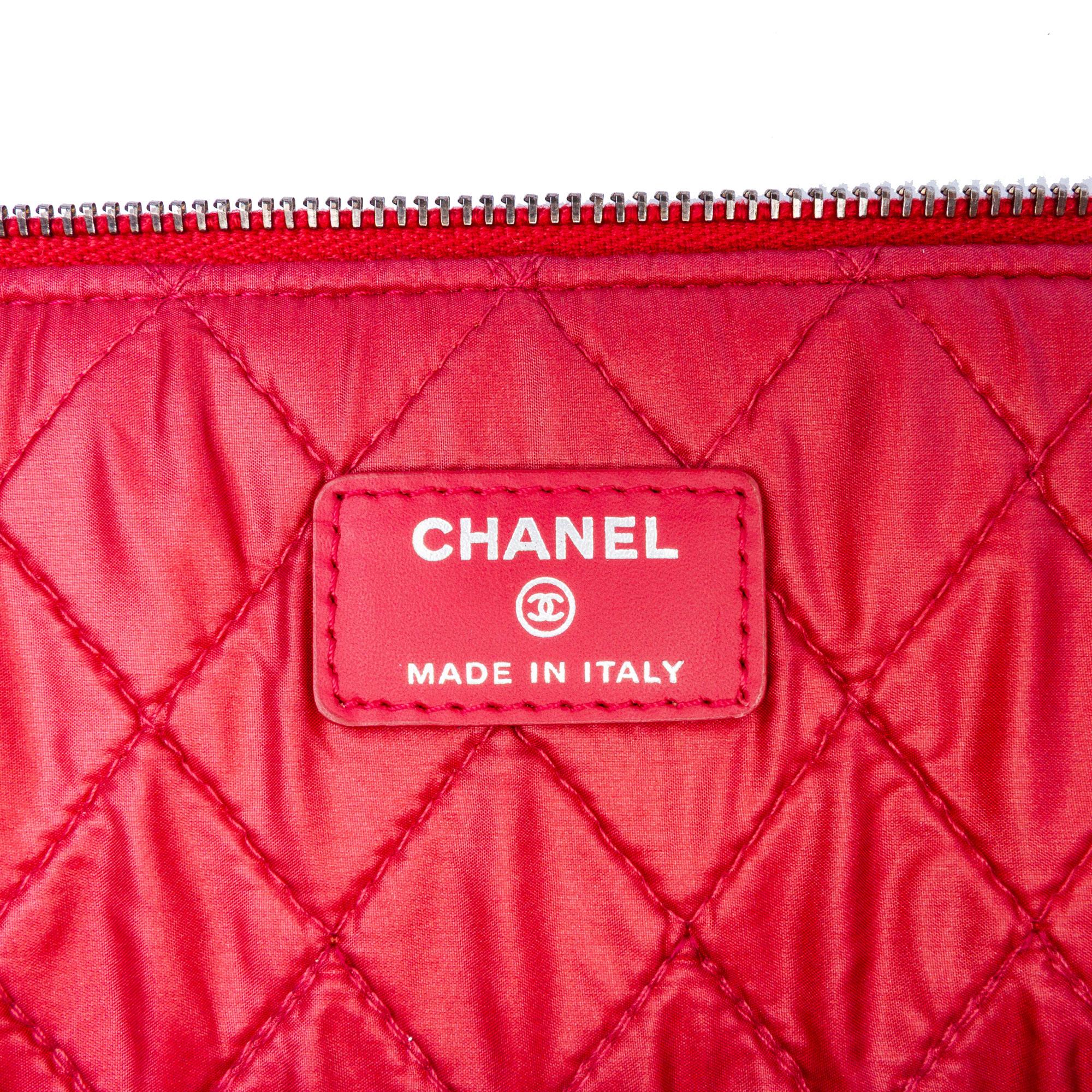 Chanel Large Quilted Patent O Case Clutch