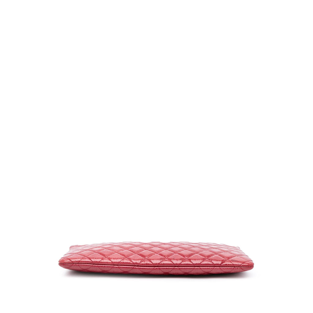 Chanel Large Quilted Patent O Case Clutch