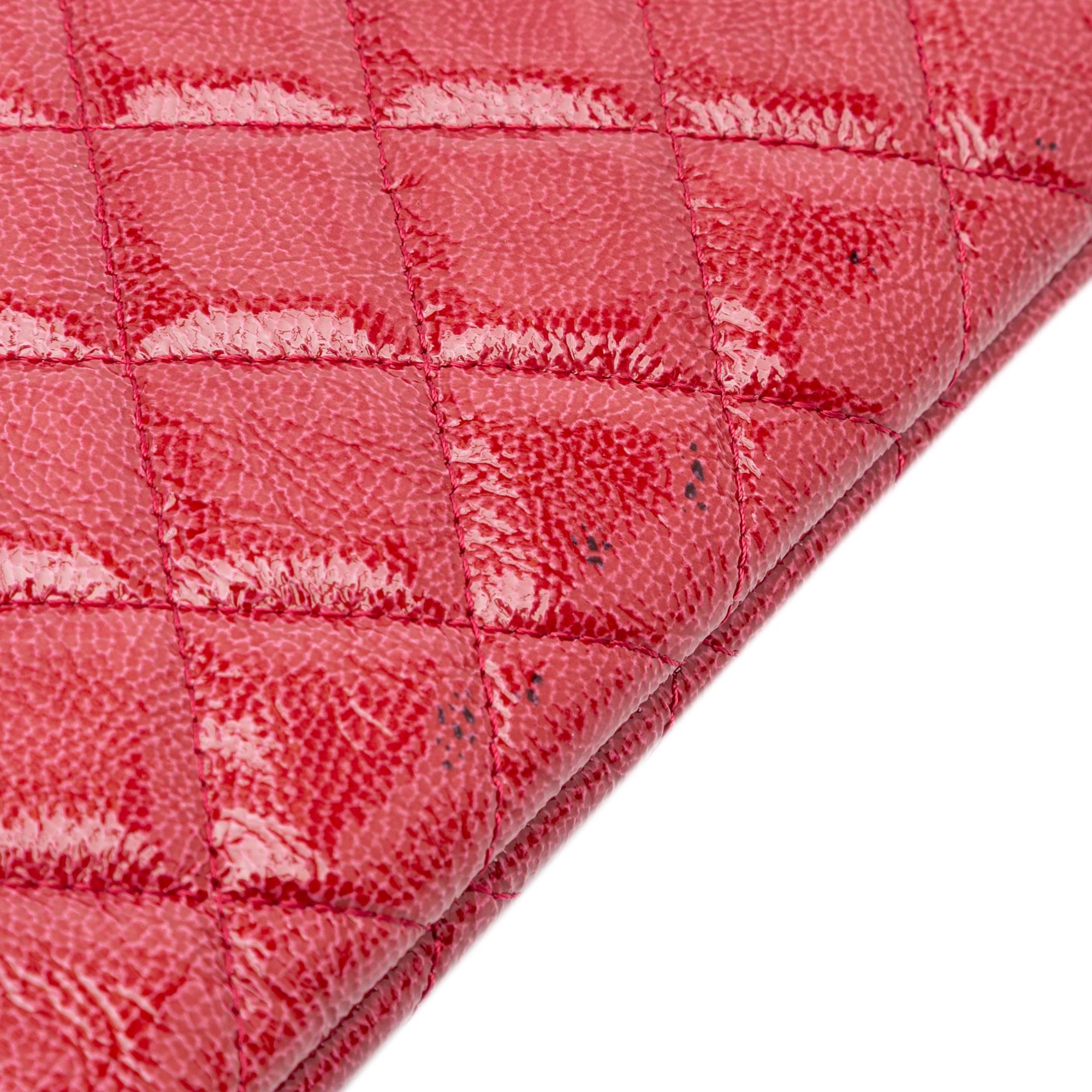 Chanel Large Quilted Patent O Case Clutch