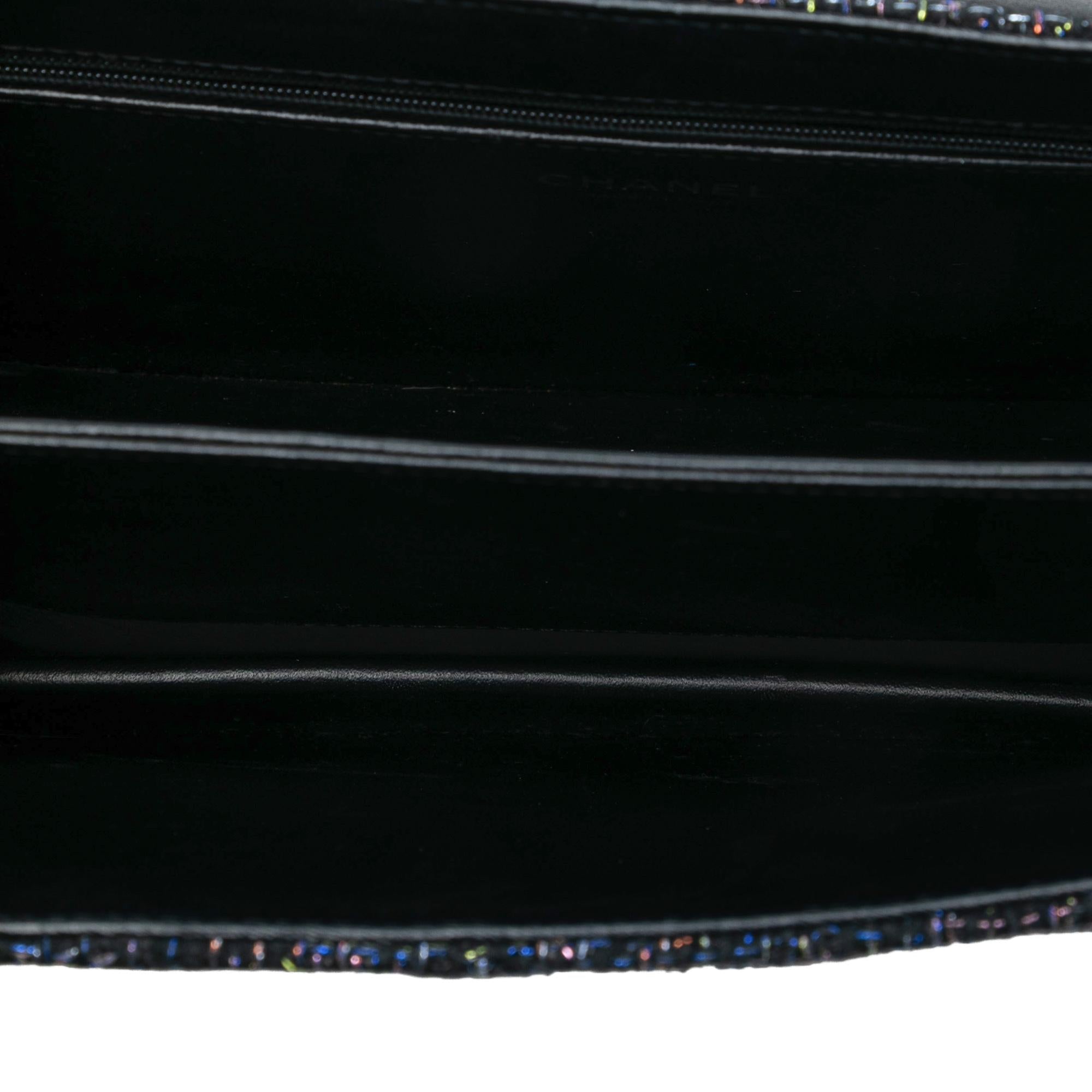 Chanel Large Quilted Tweed Beauty Lock Flap