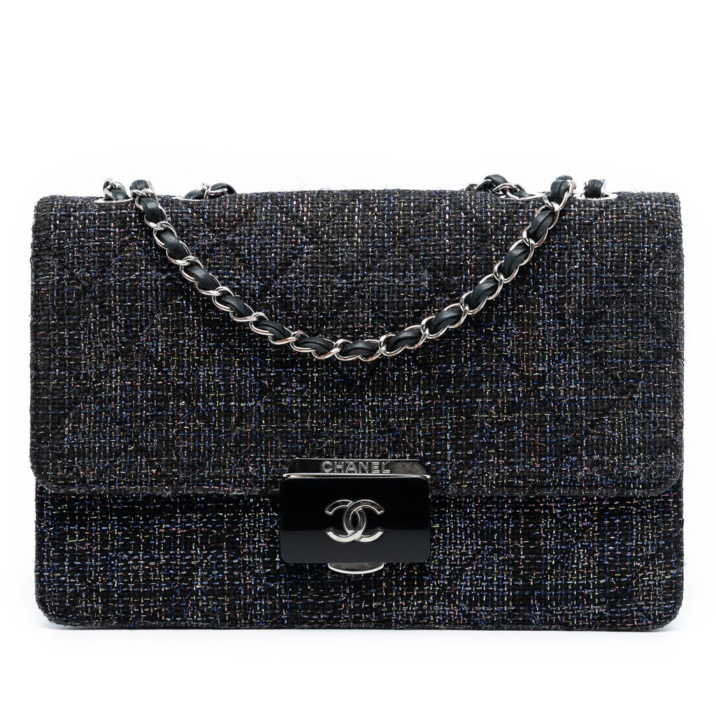 Chanel Large Quilted Tweed Beauty Lock Flap