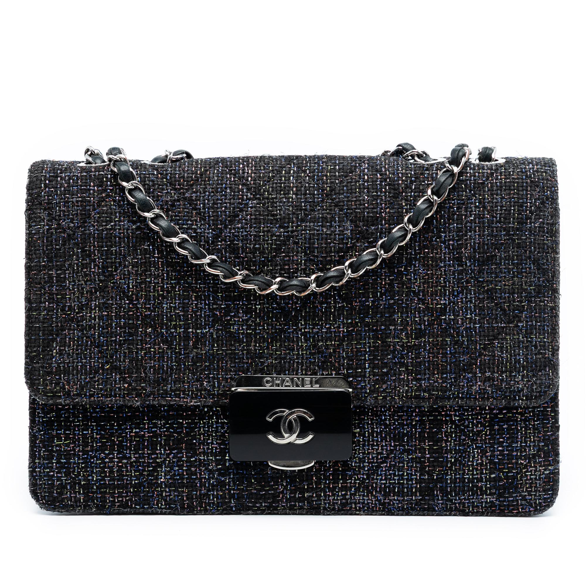 Chanel Large Quilted Tweed Beauty Lock Flap