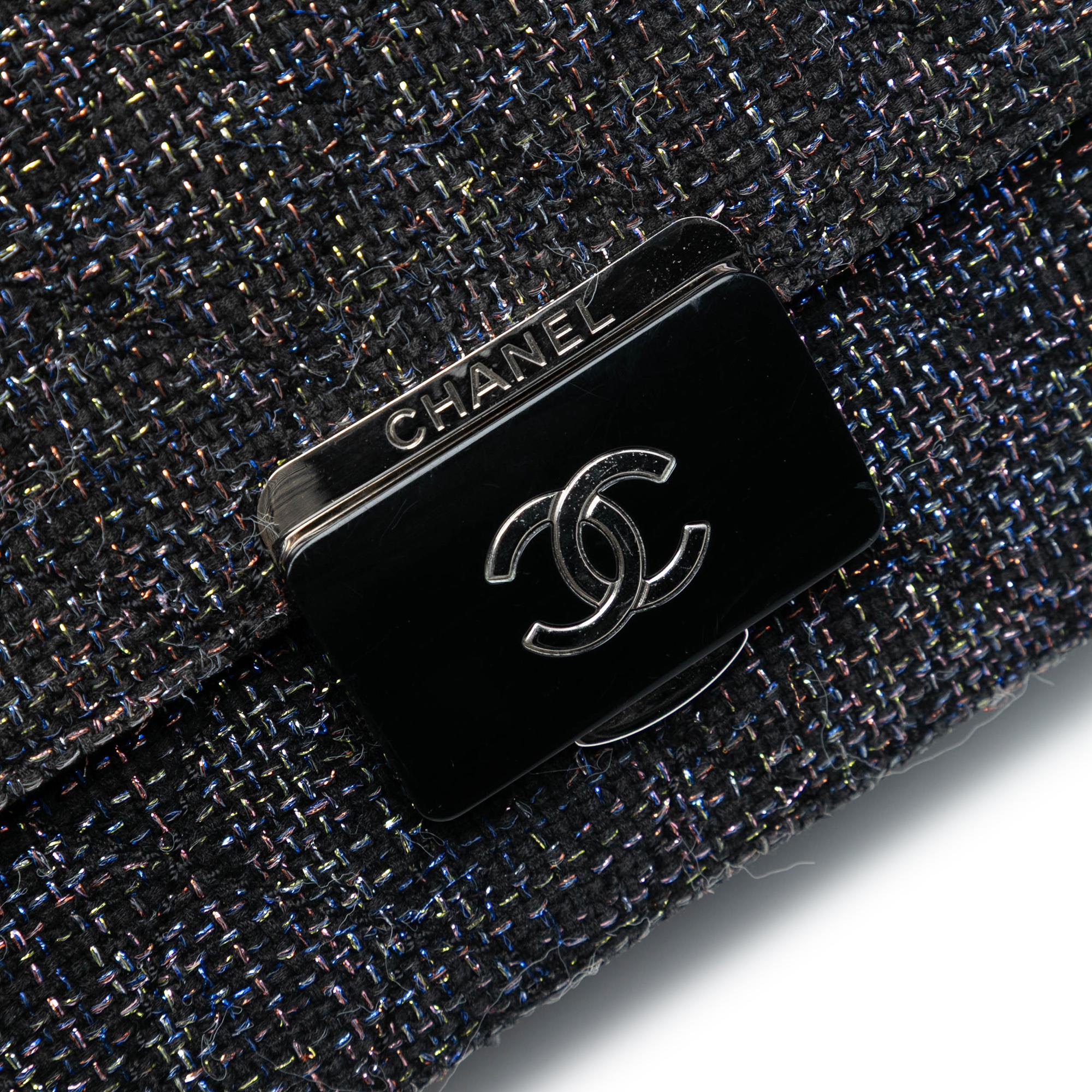 Chanel Large Quilted Tweed Beauty Lock Flap