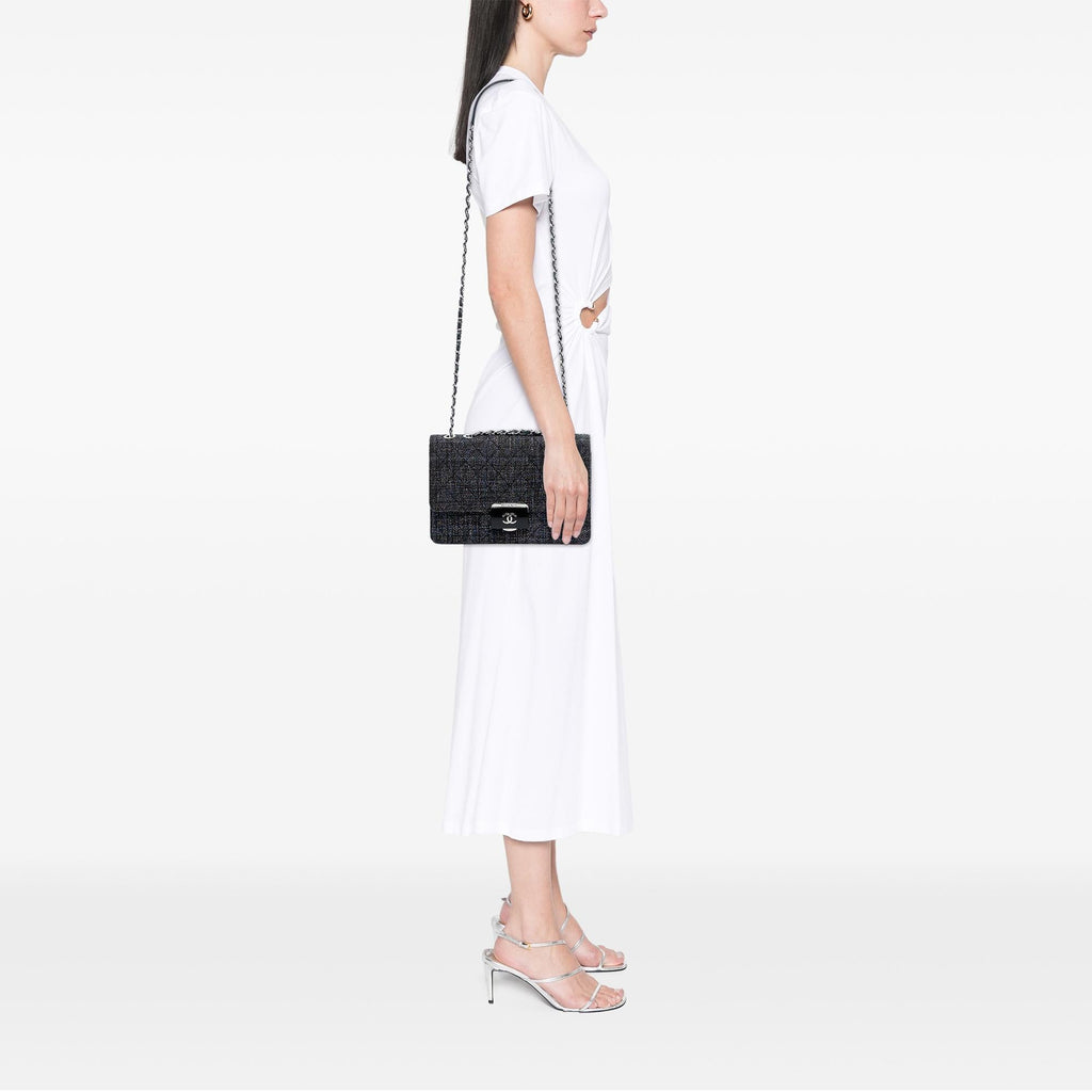 Chanel Large Quilted Tweed Beauty Lock Flap