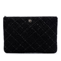 Chanel Large Quilted Tweed and Lambskin Camellia O Case Clutch