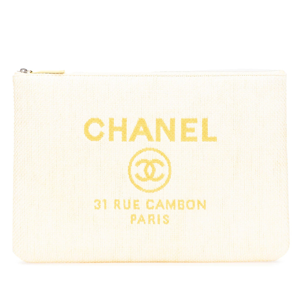 Chanel Large Raffia Deauville O Case Clutch