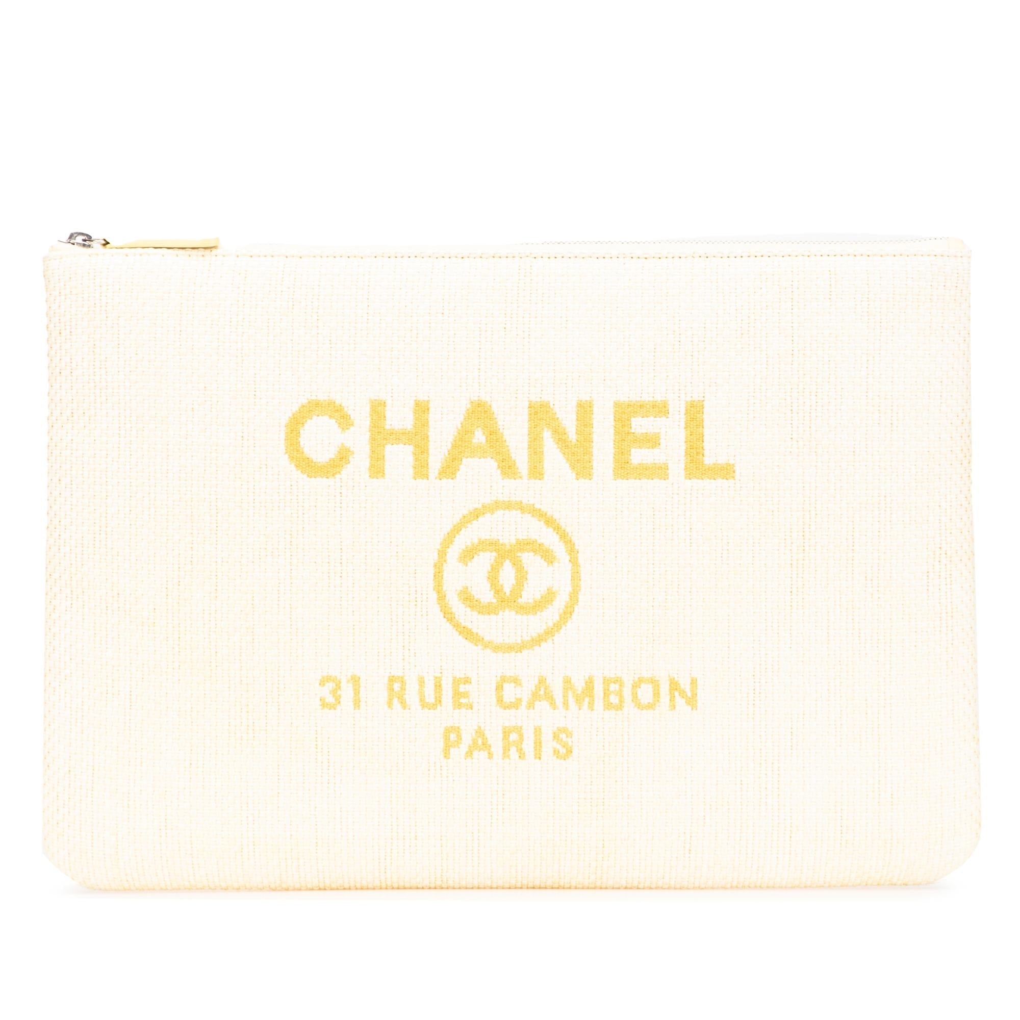 Chanel Large Raffia Deauville O Case Clutch