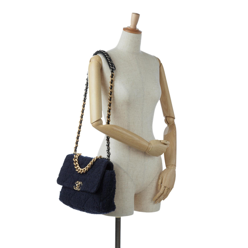 Chanel Large Tweed 19 Flap Bag (SHG-pvoWxr)