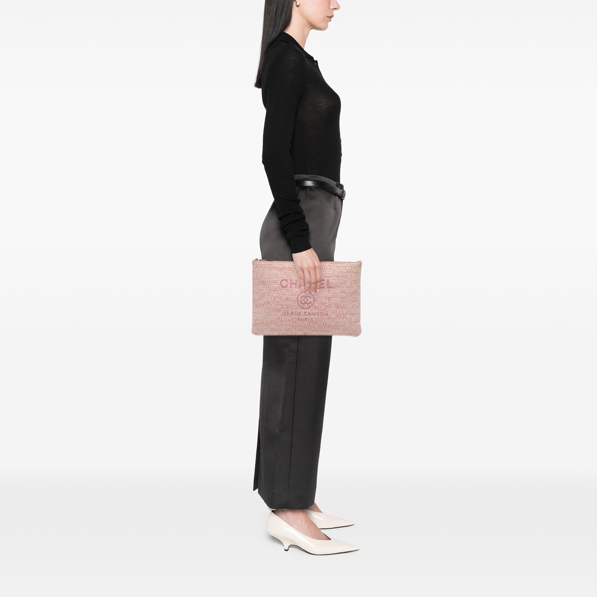 Chanel Large Tweed Deauville O Case Clutch