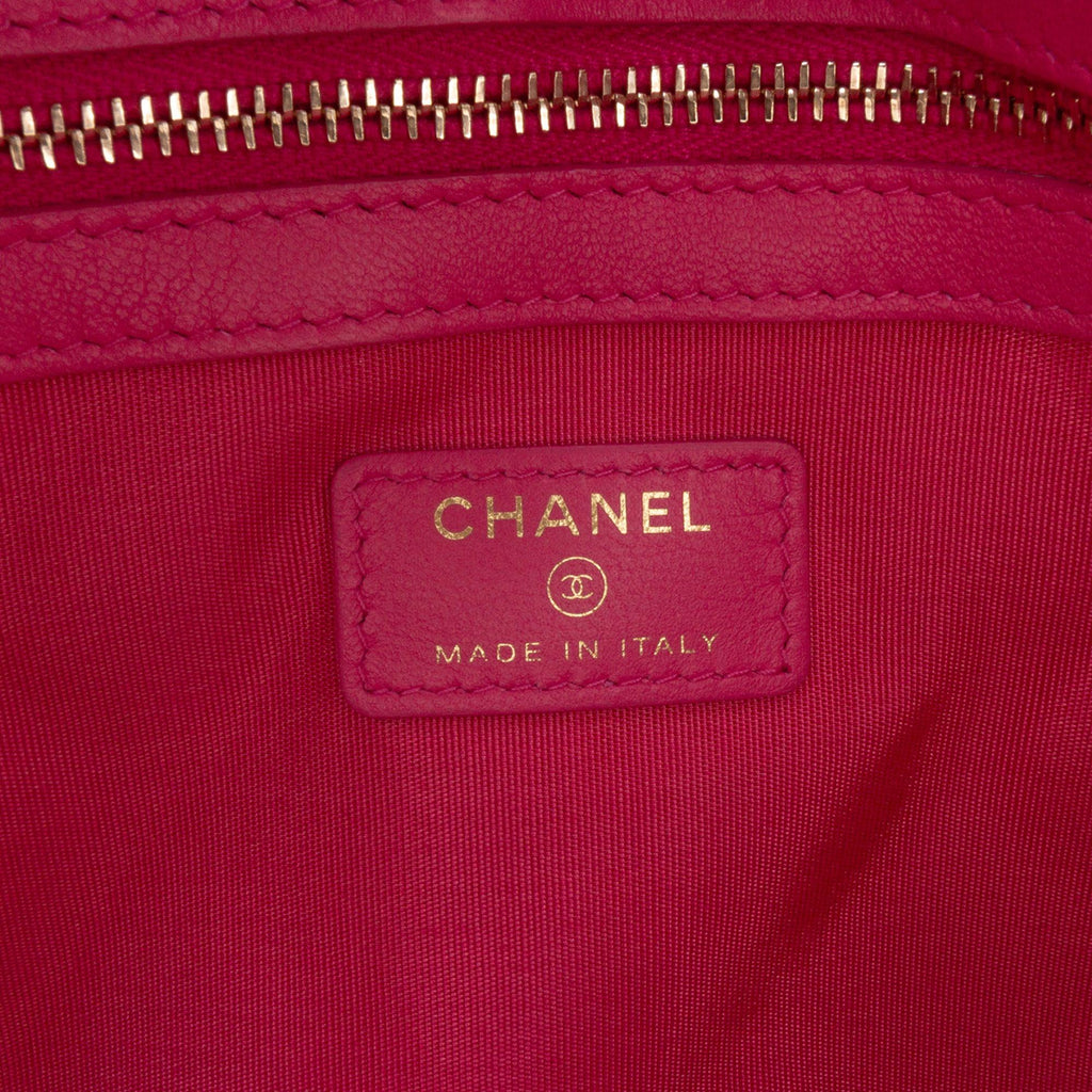 Chanel Large Tweed PVC Logo Wristlet Pouch