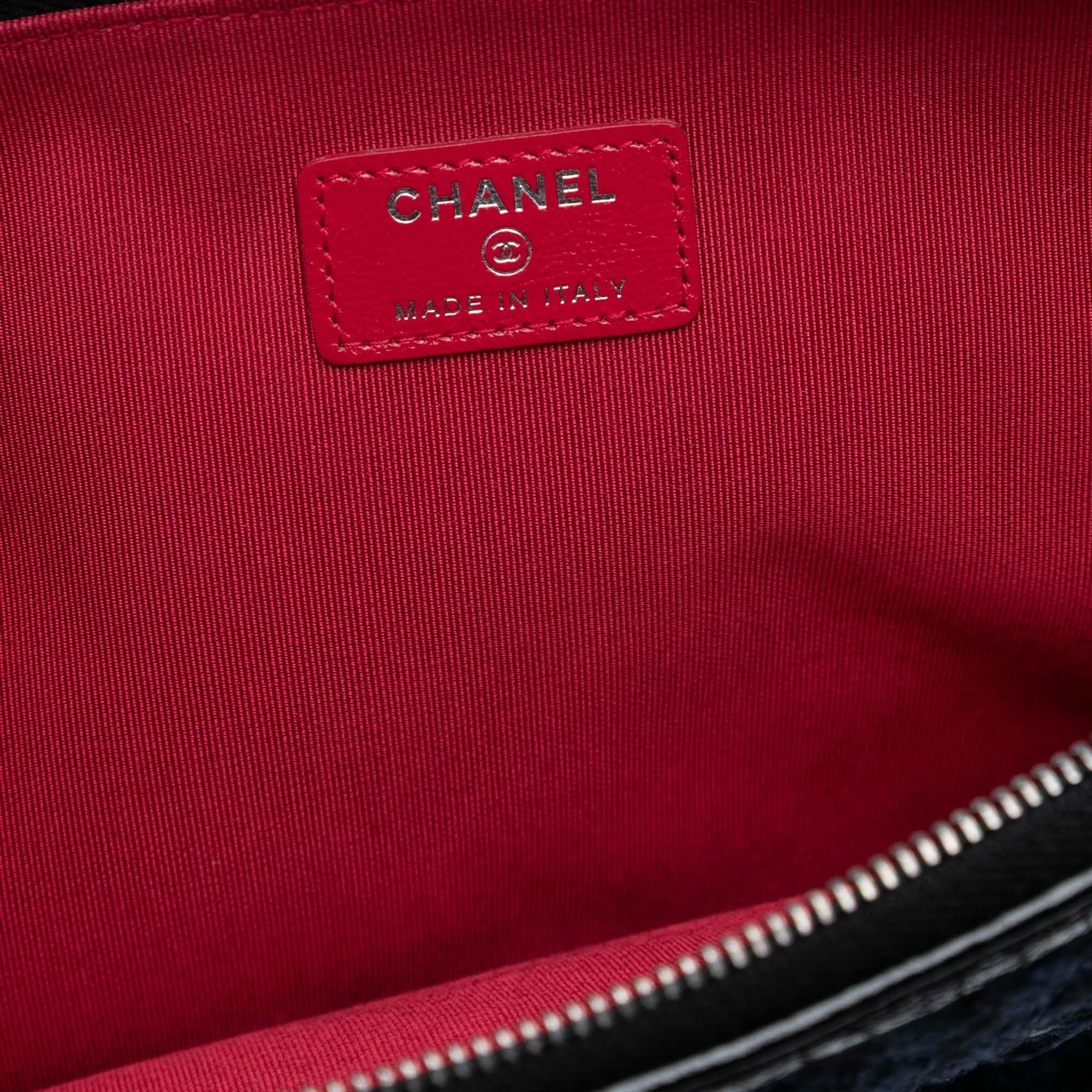 Chanel Large Tweed and Calfskin Embroidered Gabrielle O Case Clutch