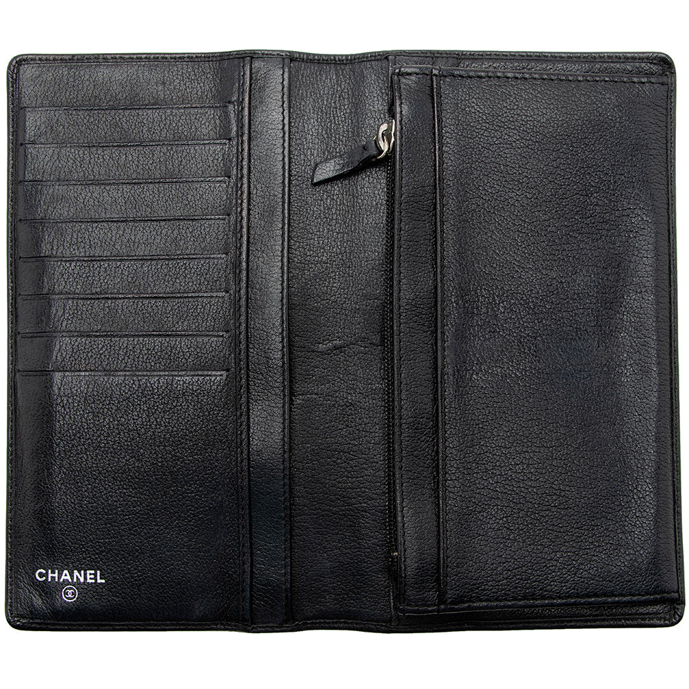 Chanel Leather Camellia Bifold Wallet (SHF-19071)