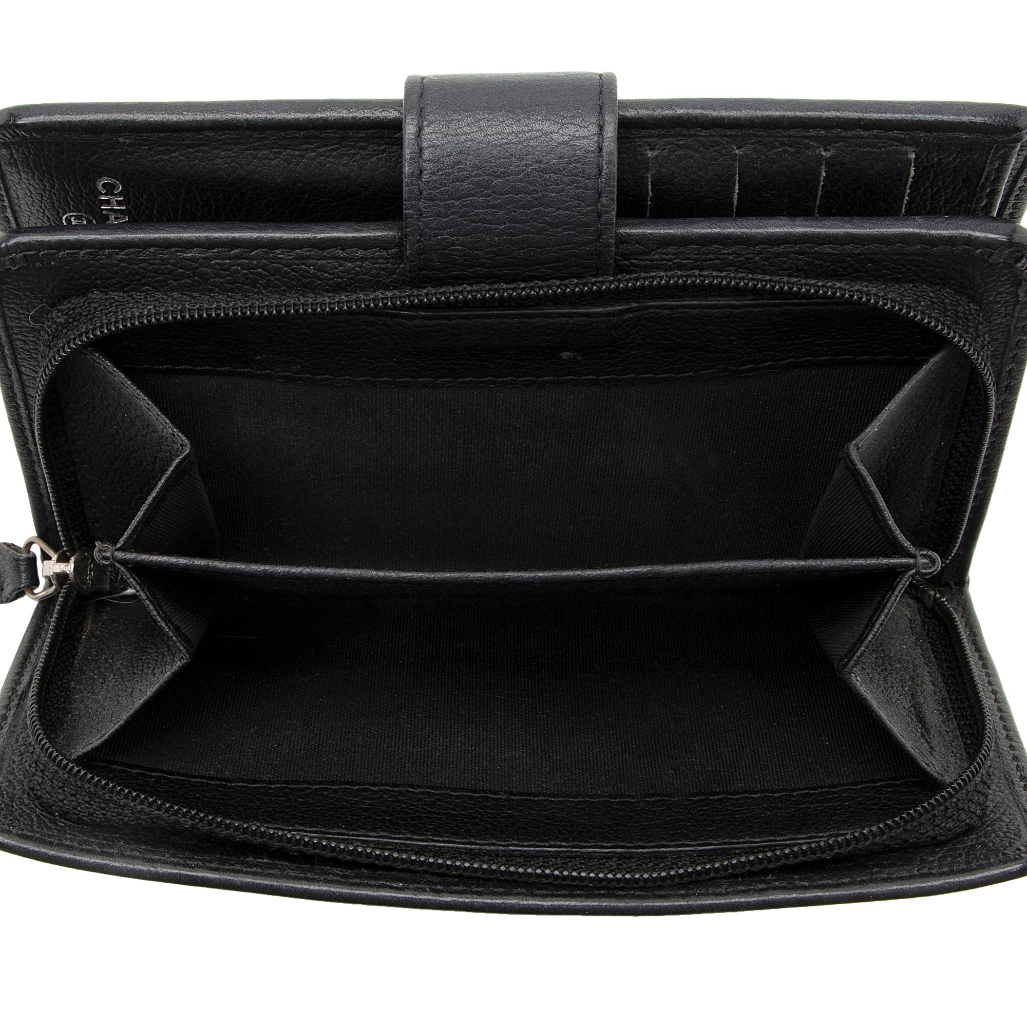 Chanel Leather Camellia CC L-Double Wallet (SHF-22204)