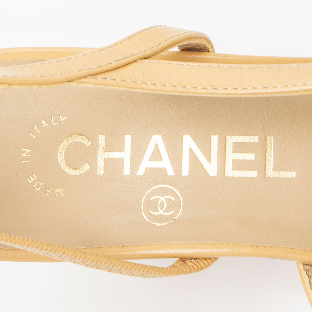 Chanel Leather Grosgrain Cap Toe Pumps - Size 6.5 / 36.5
