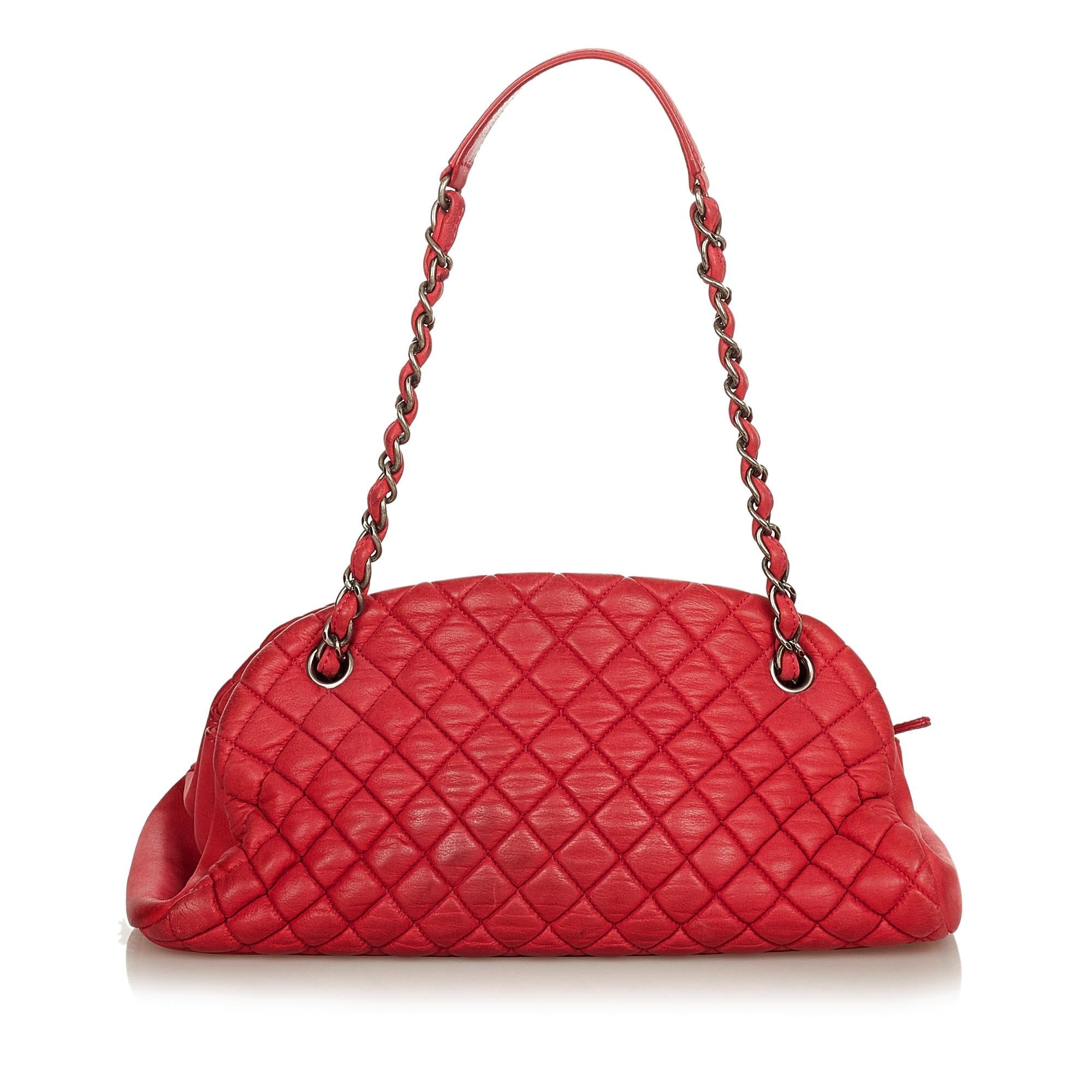 Chanel Mademoiselle Leather Bowling Bag (SHG-35686)