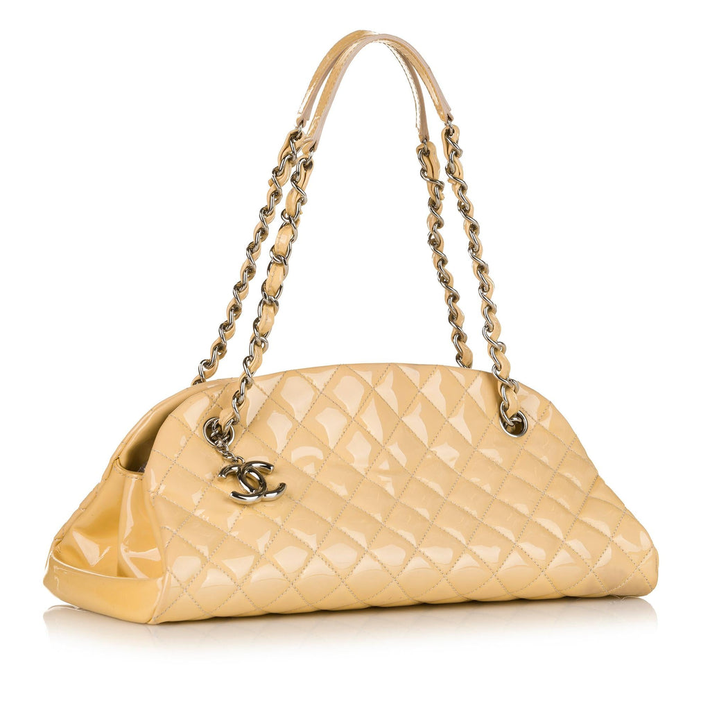 Chanel Mademoiselle Patent Leather Bowling Bag (SHG-35349)