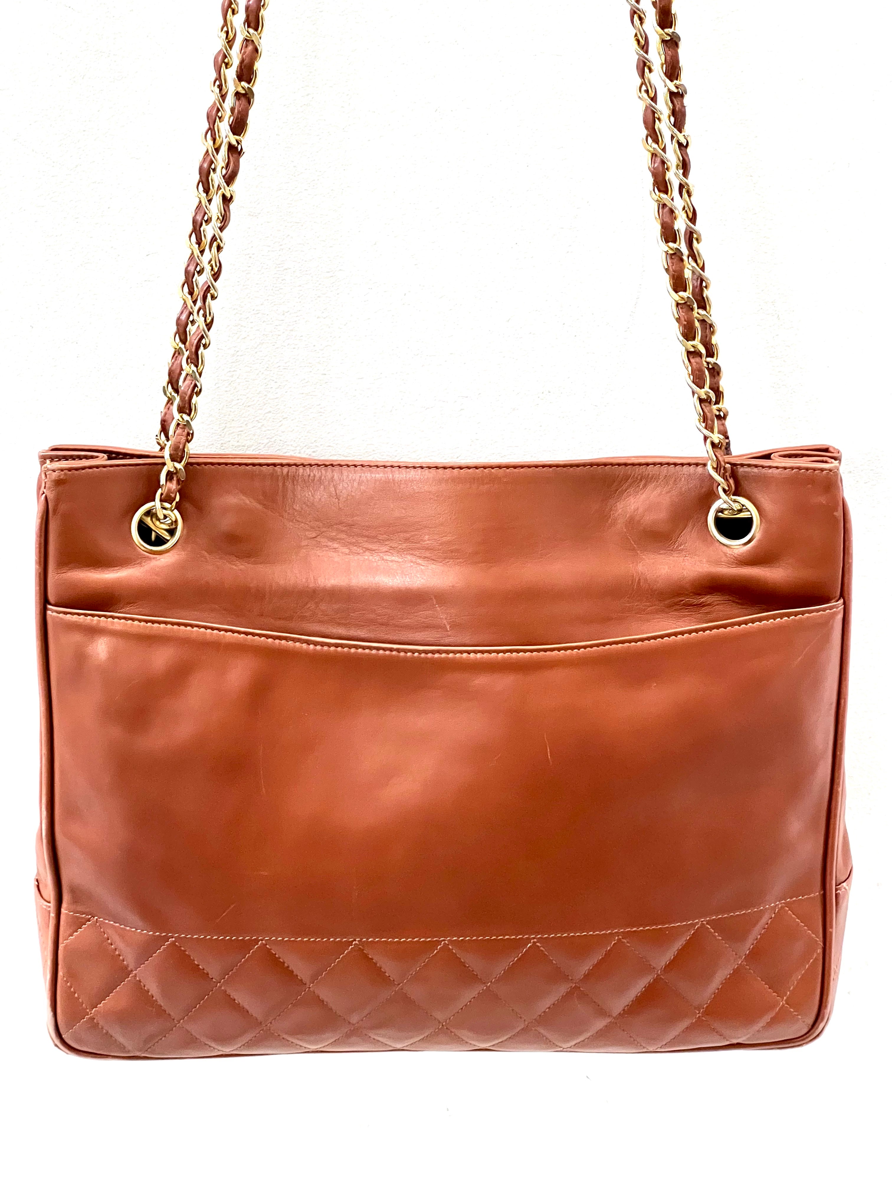 CHANEL VINTAGE MATELASSE SHOULDER CHAIN TOTE BAG