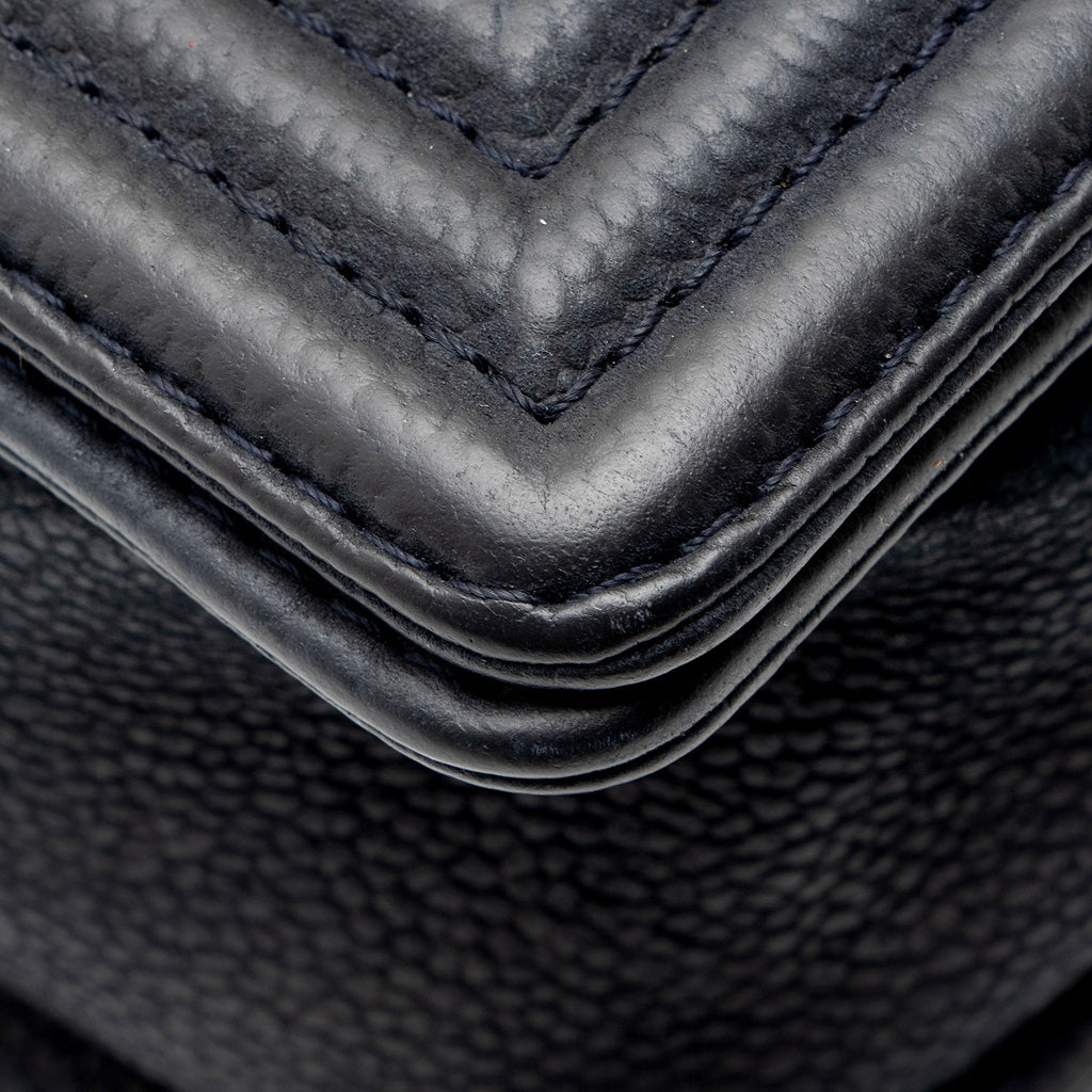Chanel Matte Caviar Leather Old Medium Boy Bag
