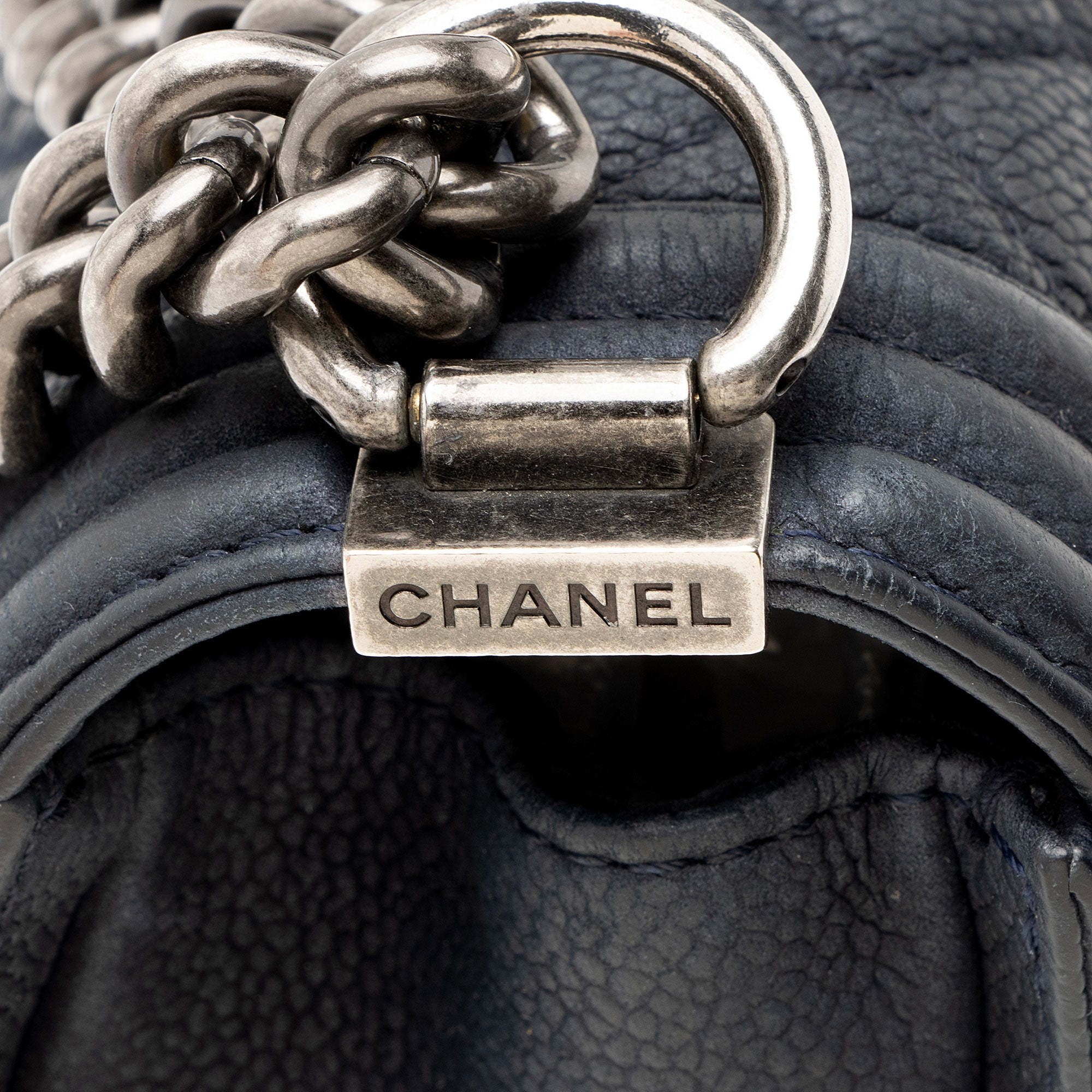 Chanel Matte Caviar Leather Old Medium Boy Bag