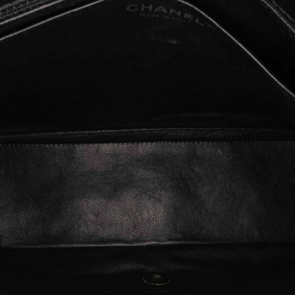 Chanel Maxi Classic Chevron Patent Single Flap