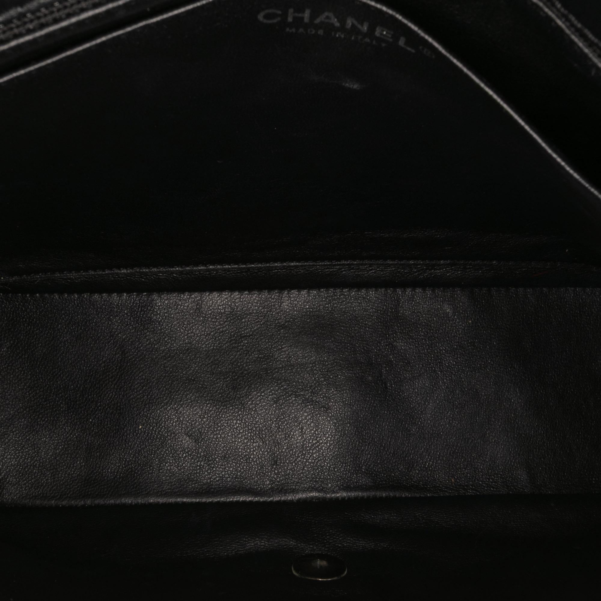 Chanel Maxi Classic Chevron Patent Single Flap