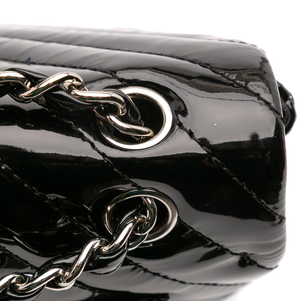 Chanel Maxi Classic Chevron Patent Single Flap