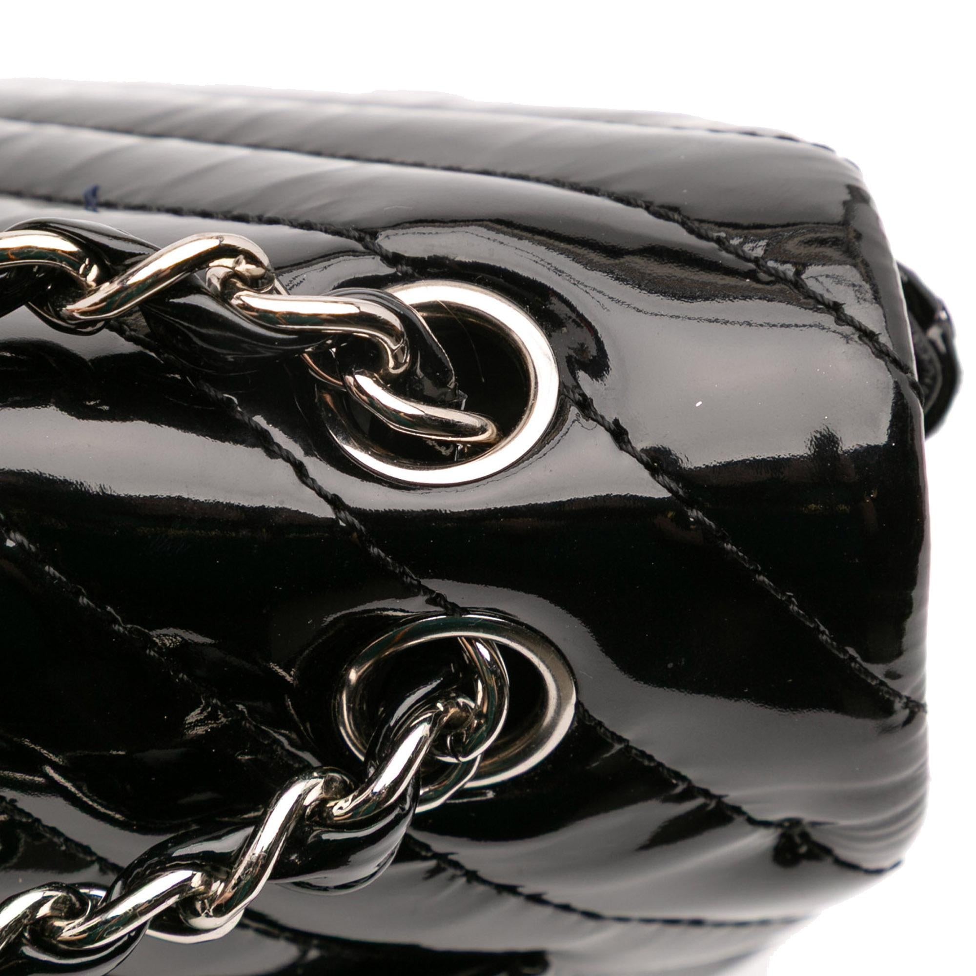 Chanel Maxi Classic Chevron Patent Single Flap