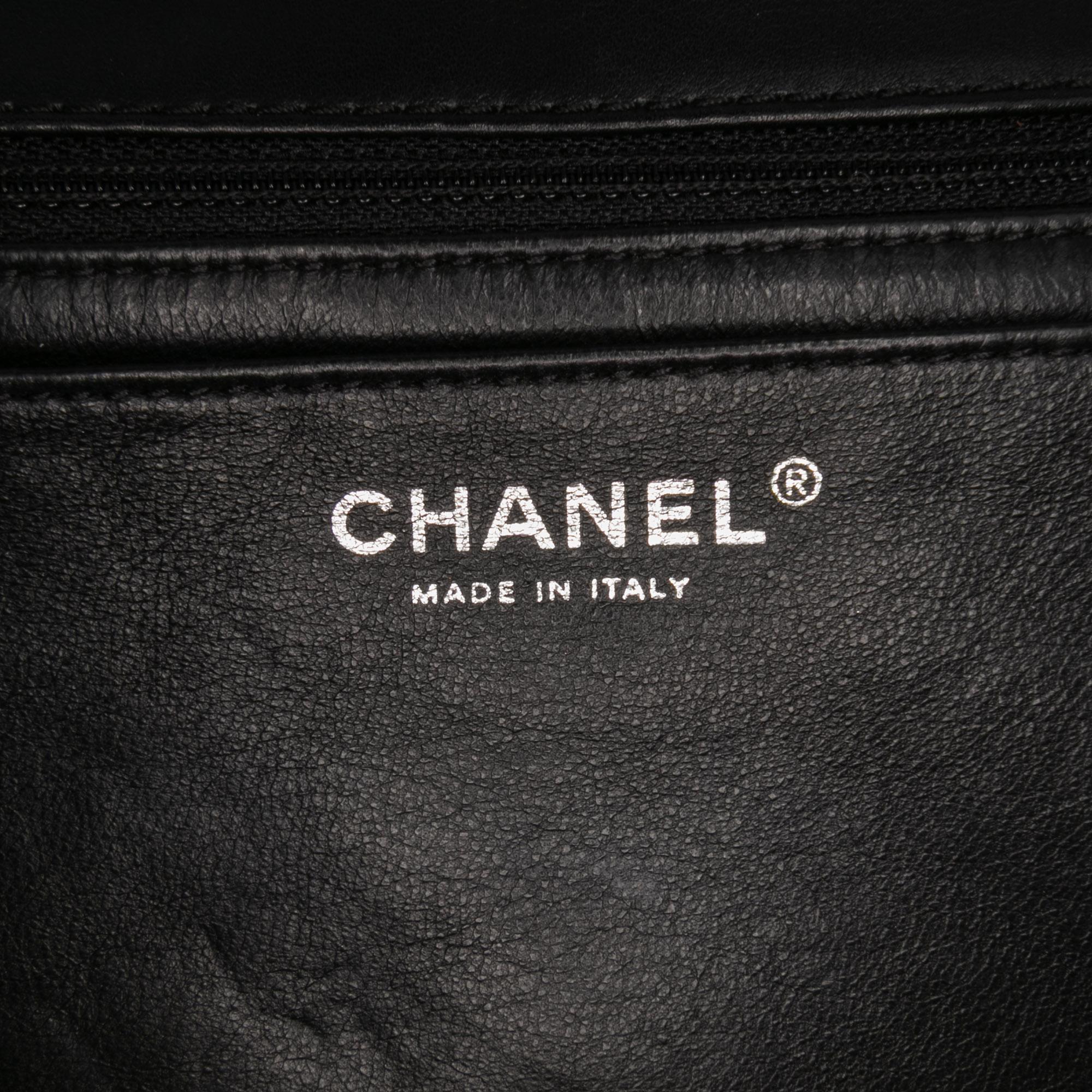 Chanel Maxi Classic Chevron Patent Single Flap