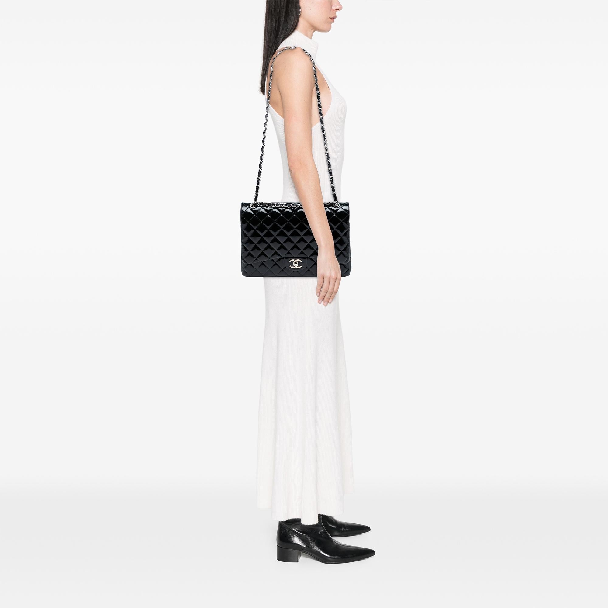 Chanel Maxi Classic Patent Double Flap