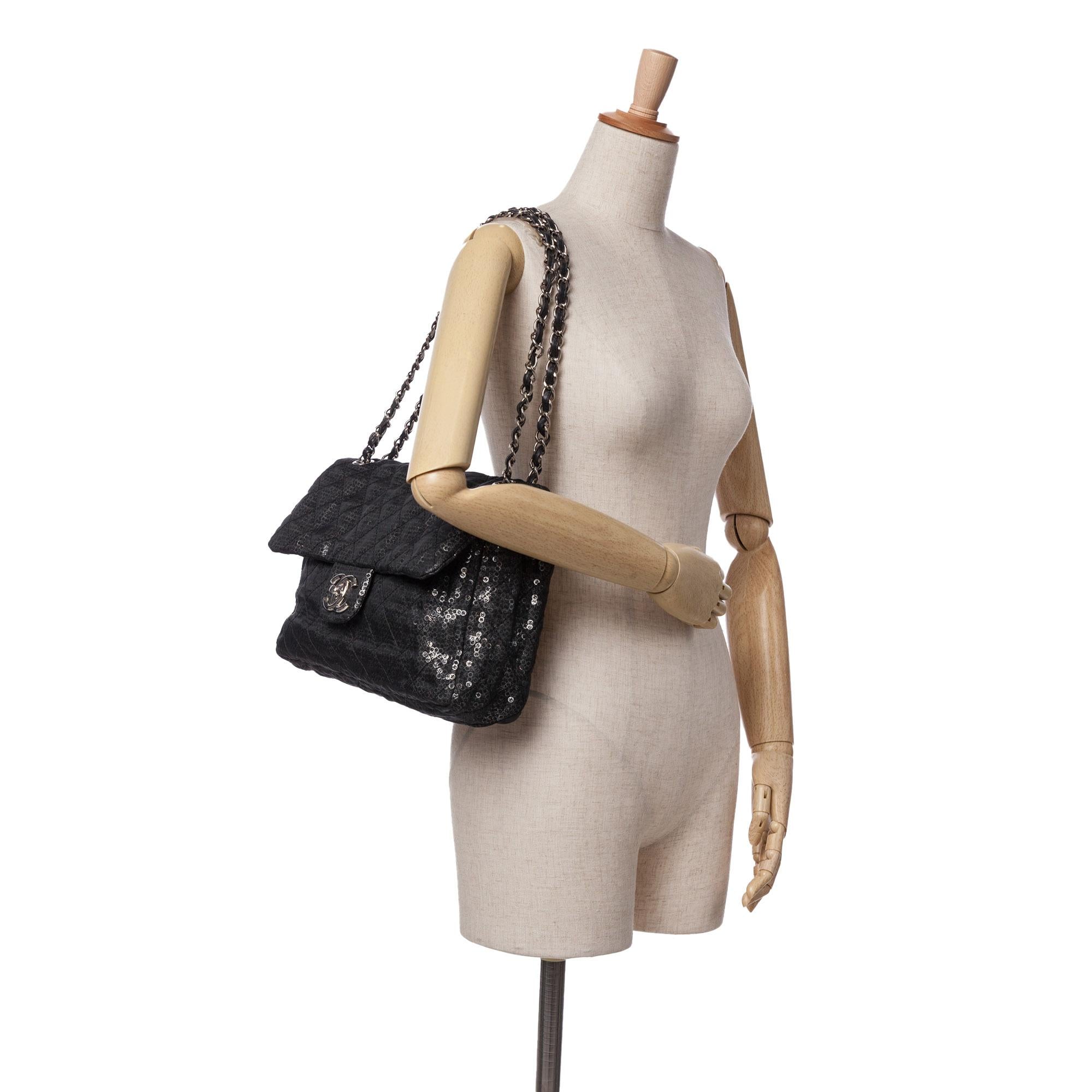 Chanel Maxi Hidden Sequins Mesh Flap