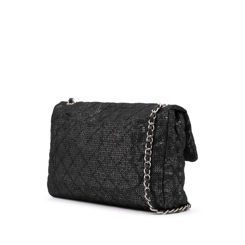 Chanel Maxi Hidden Sequins Mesh Flap