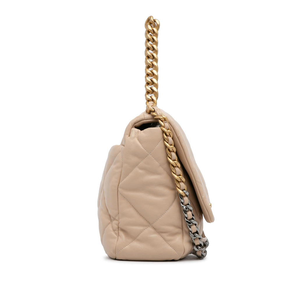 Chanel Maxi Lambskin 19 Flap Satchel (SHG-RsNtmV)