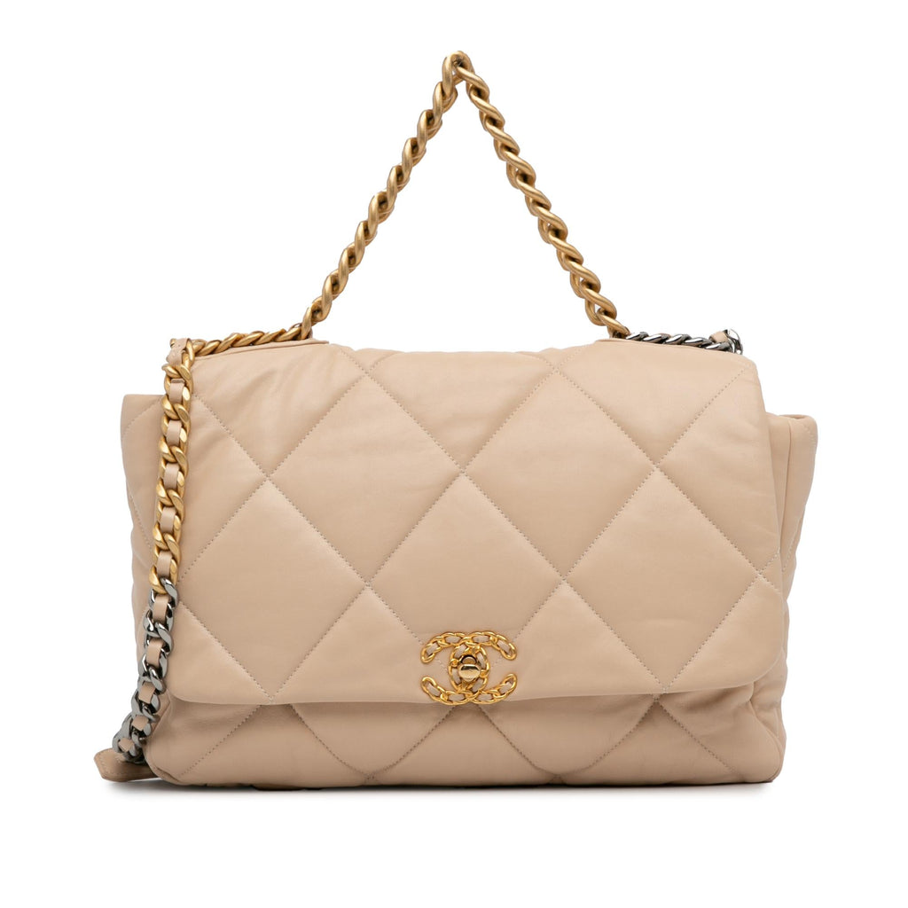 Chanel Maxi Lambskin 19 Flap Satchel (SHG-RsNtmV)