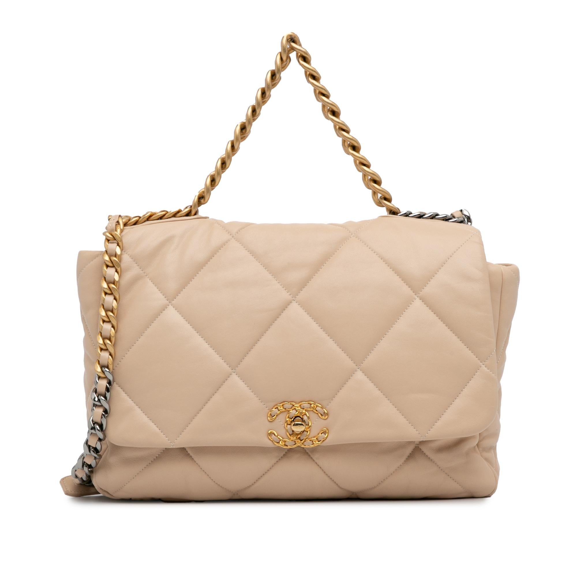Chanel Maxi Lambskin 19 Flap Satchel (SHG-RsNtmV)