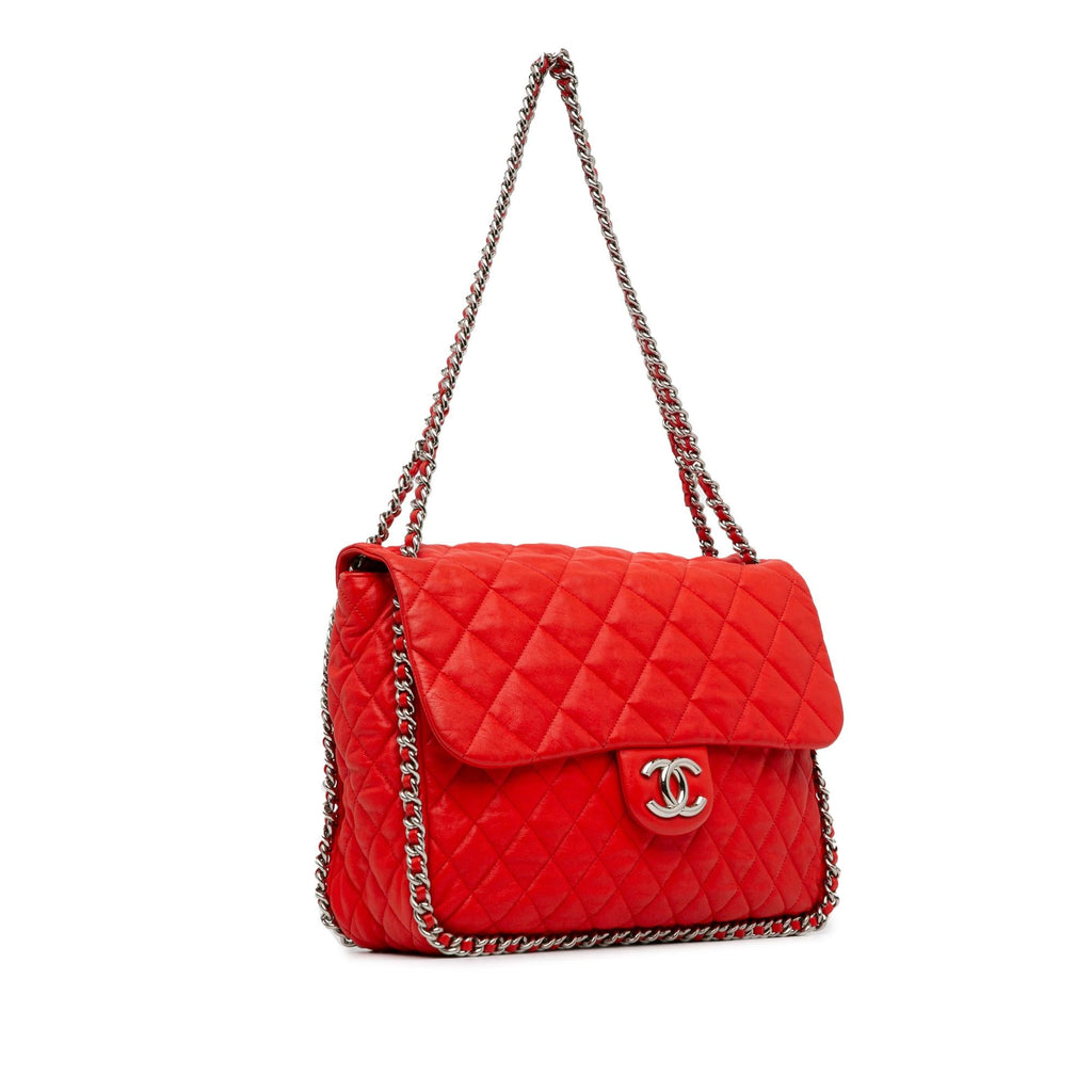 Chanel Maxi Washed Lambskin Chain Around Flap (SHG-io9S1p)