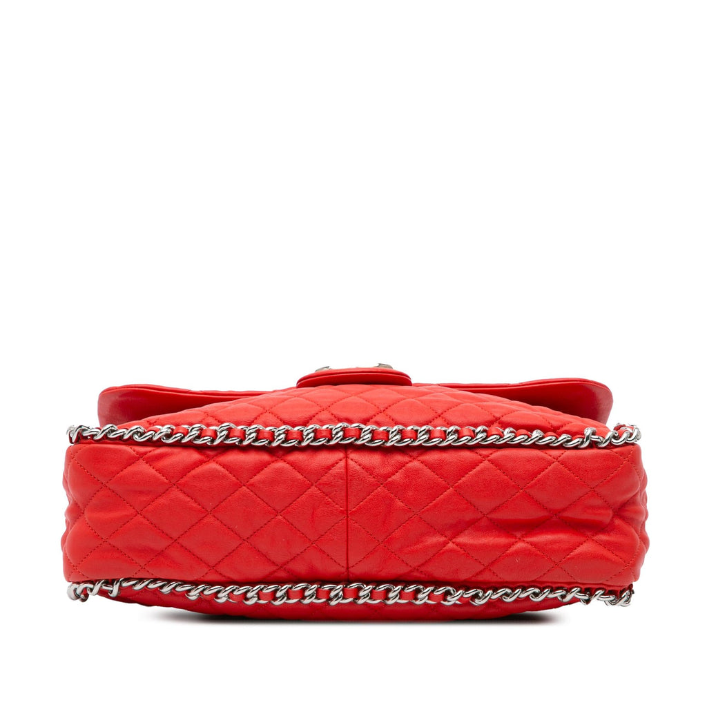 Chanel Maxi Washed Lambskin Chain Around Flap