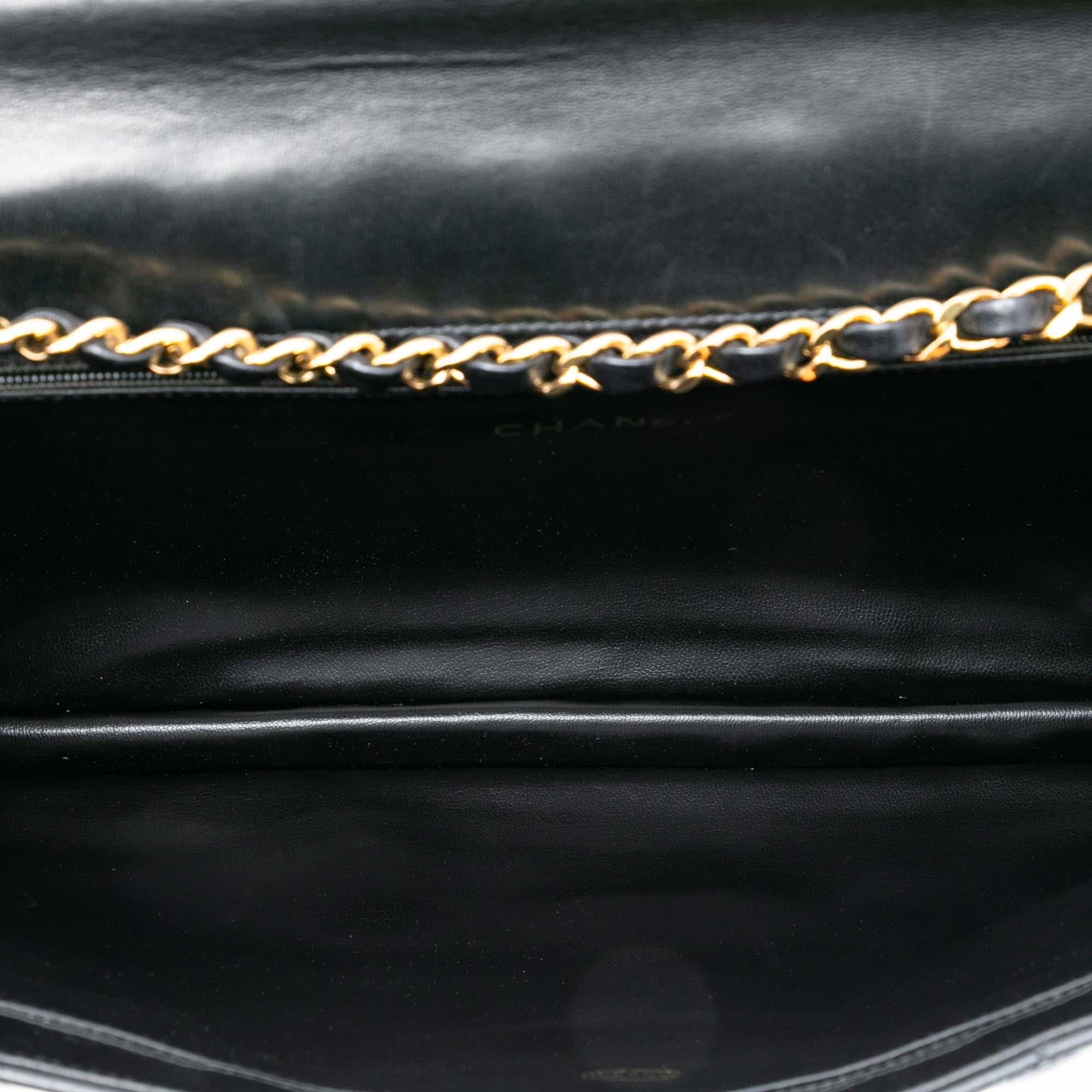 Chanel Maxi XL Quilted Lambskin Clutch with Chain