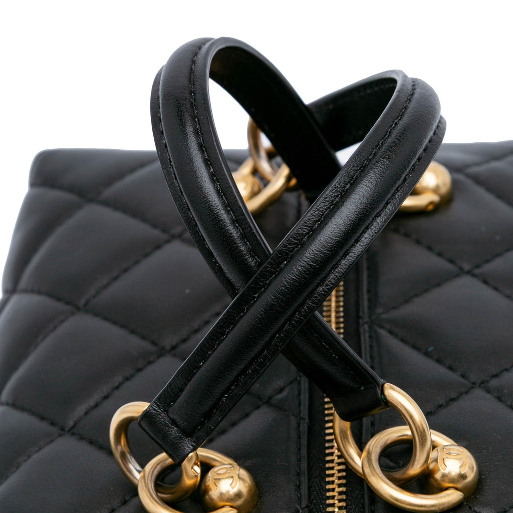 Chanel Métiers d'Art CC Quilted Lambskin Box Top Handle Satchel