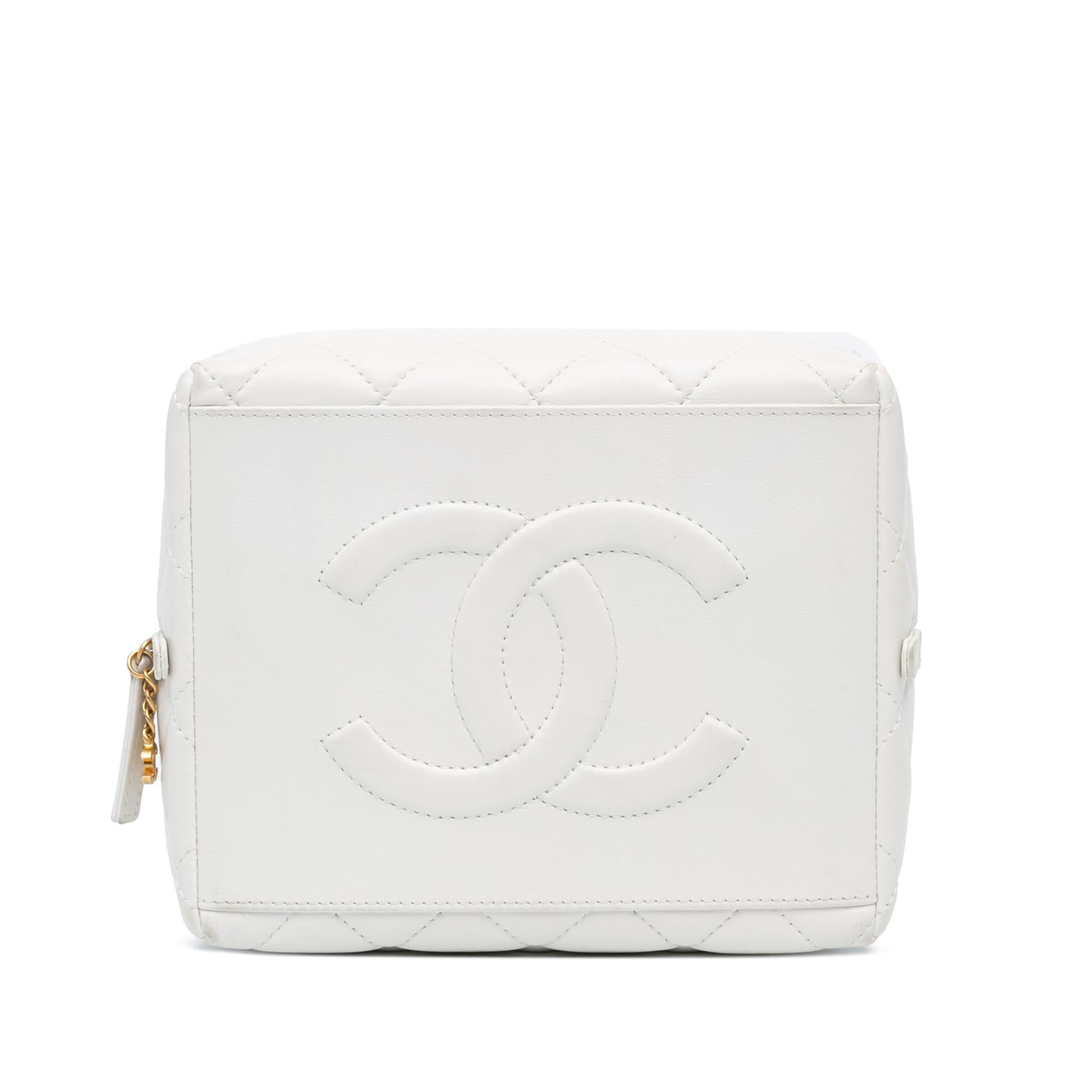 Chanel Métiers d'Art CC Quilted Lambskin Box with Top Handle Bag
