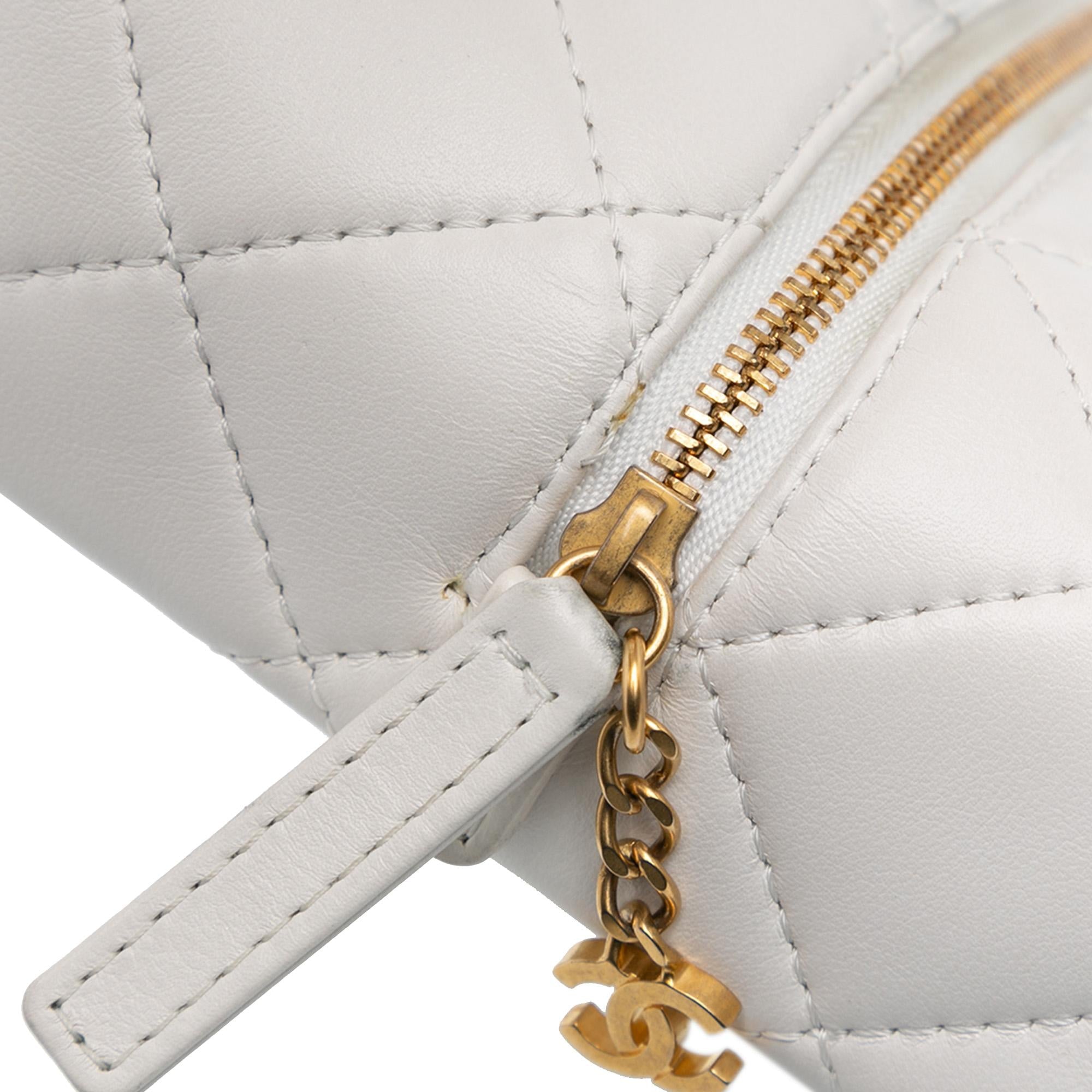 Chanel Métiers d'Art CC Quilted Lambskin Box with Top Handle Bag