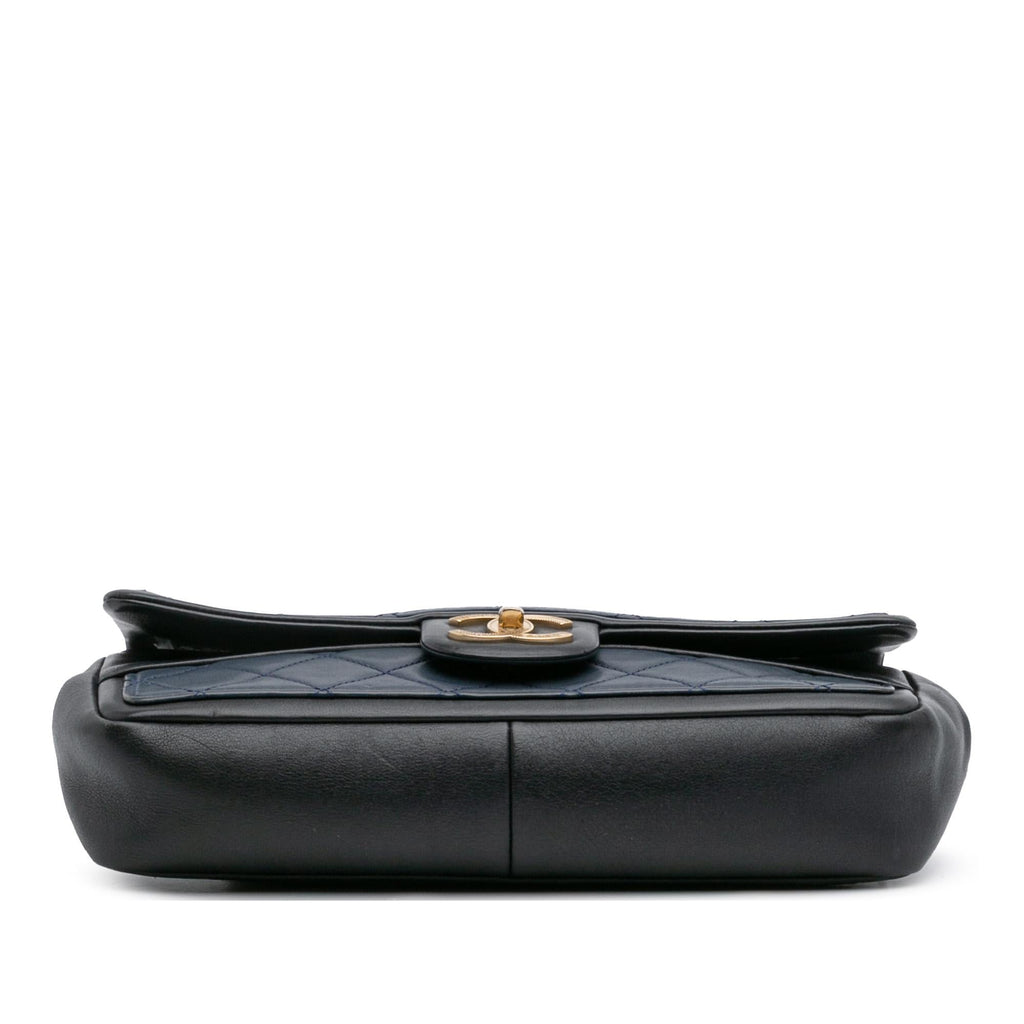 Chanel Medium Bicolor Calfskin Graphic Flap