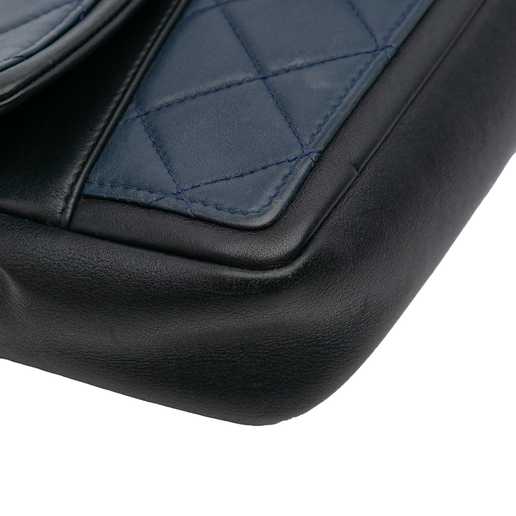 Chanel Medium Bicolor Calfskin Graphic Flap