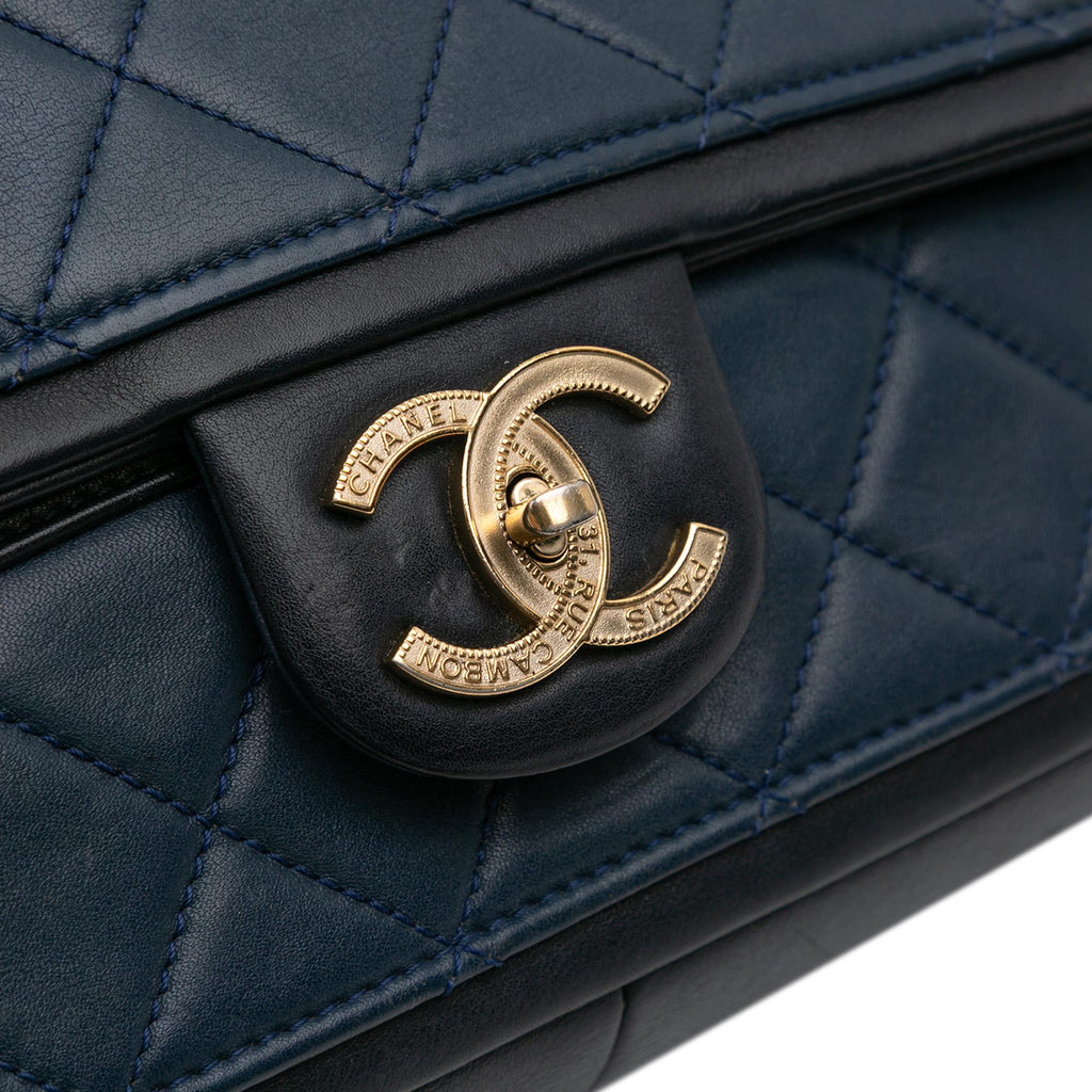 Chanel Medium Bicolor Calfskin Graphic Flap