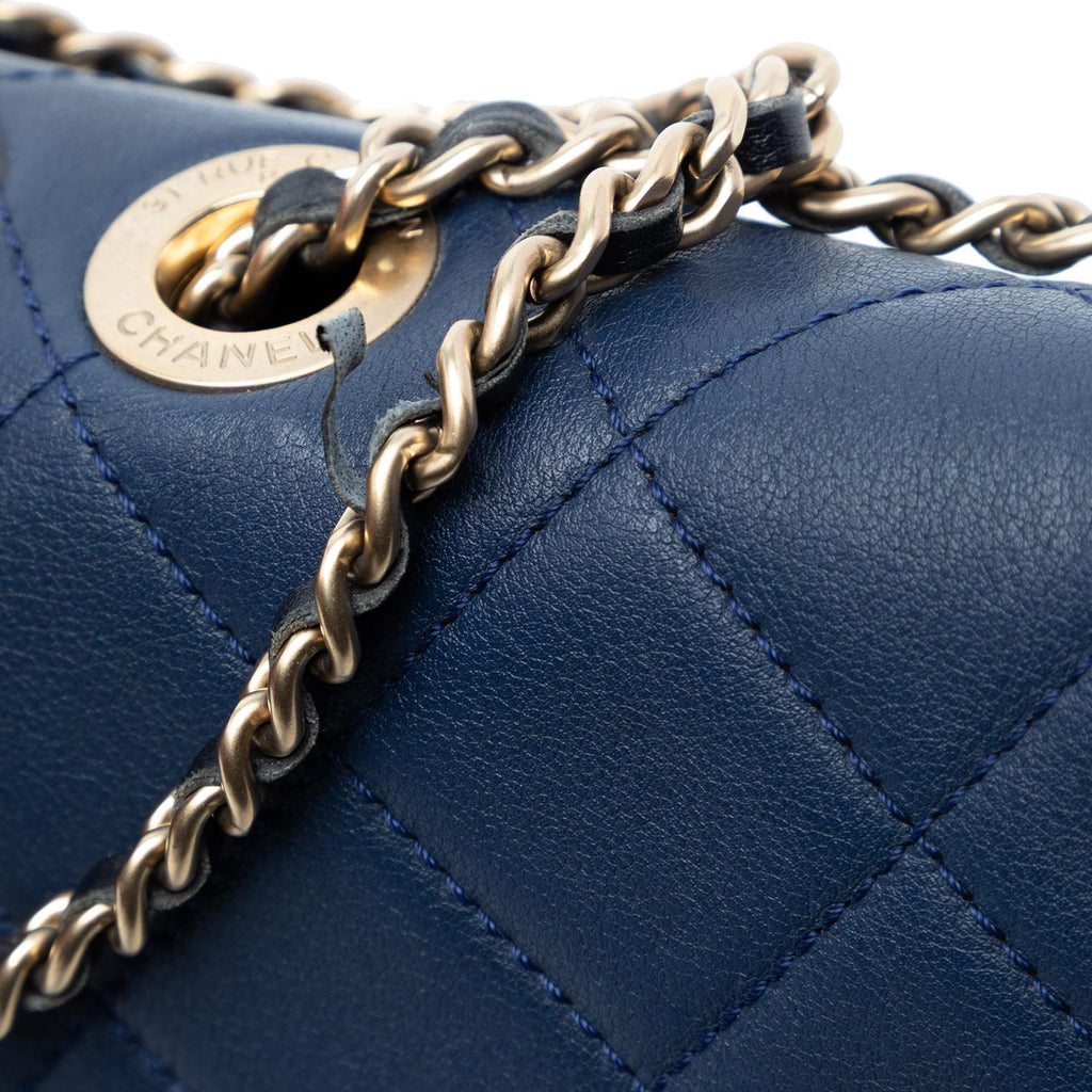 Chanel Medium Bicolor Calfskin Graphic Flap