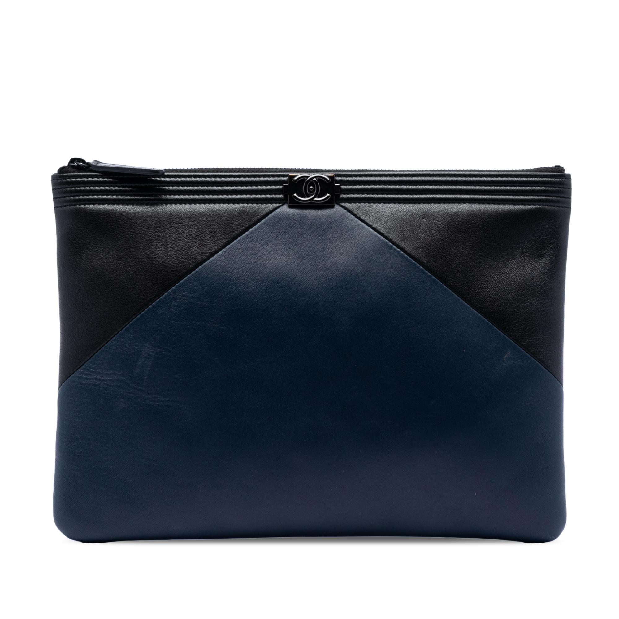 Chanel Medium Bicolor Lambskin Boy O Case Clutch