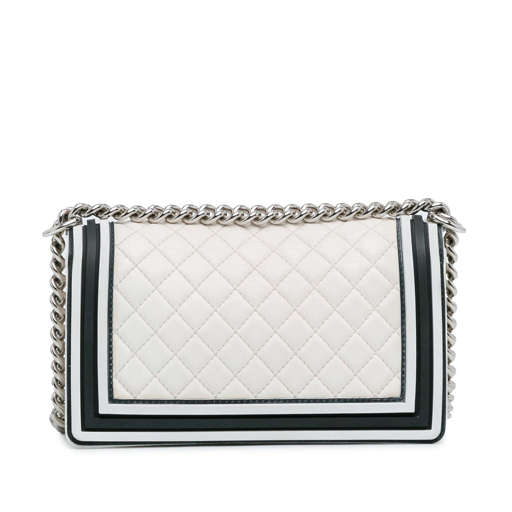 Chanel Medium Bicolor Lambskin and Rubber Boy Flap