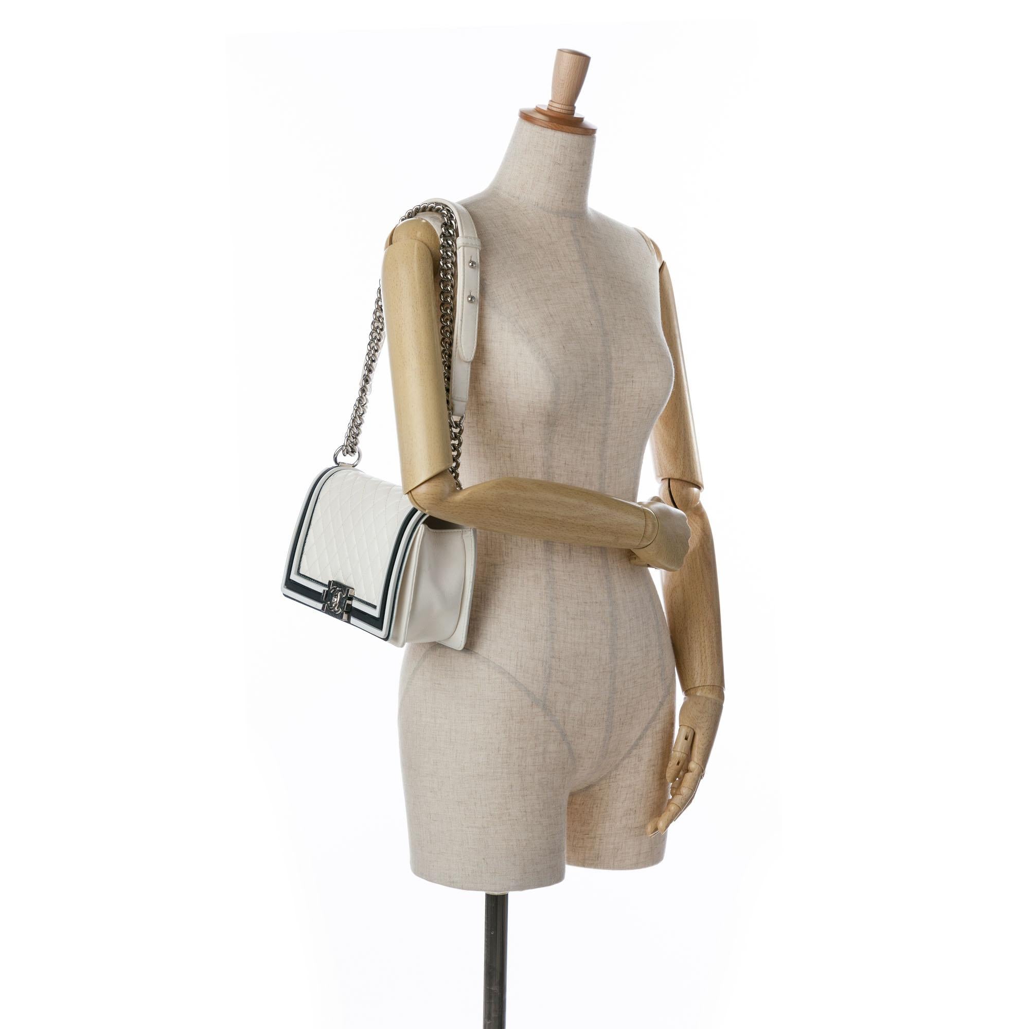 Chanel Medium Bicolor Lambskin and Rubber Boy Flap