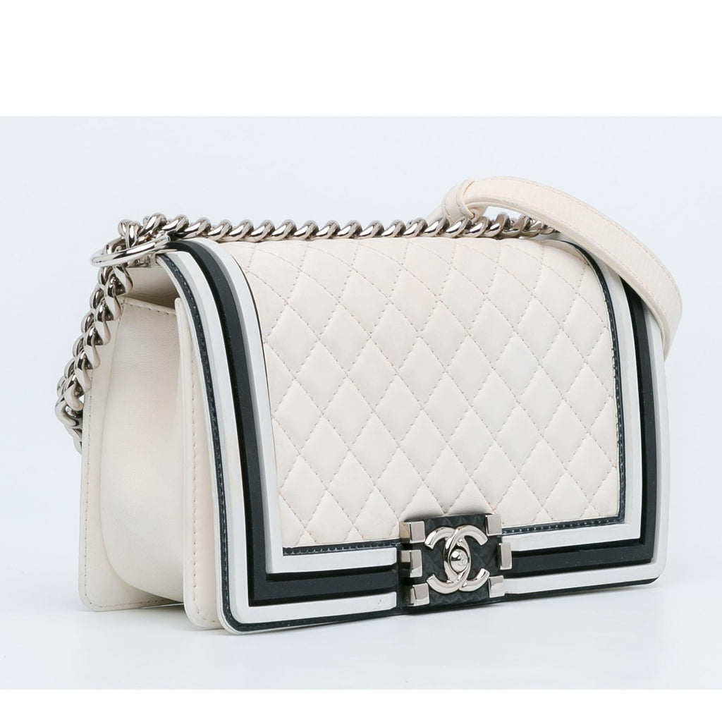 Chanel Medium Bicolor Lambskin and Rubber Boy Flap