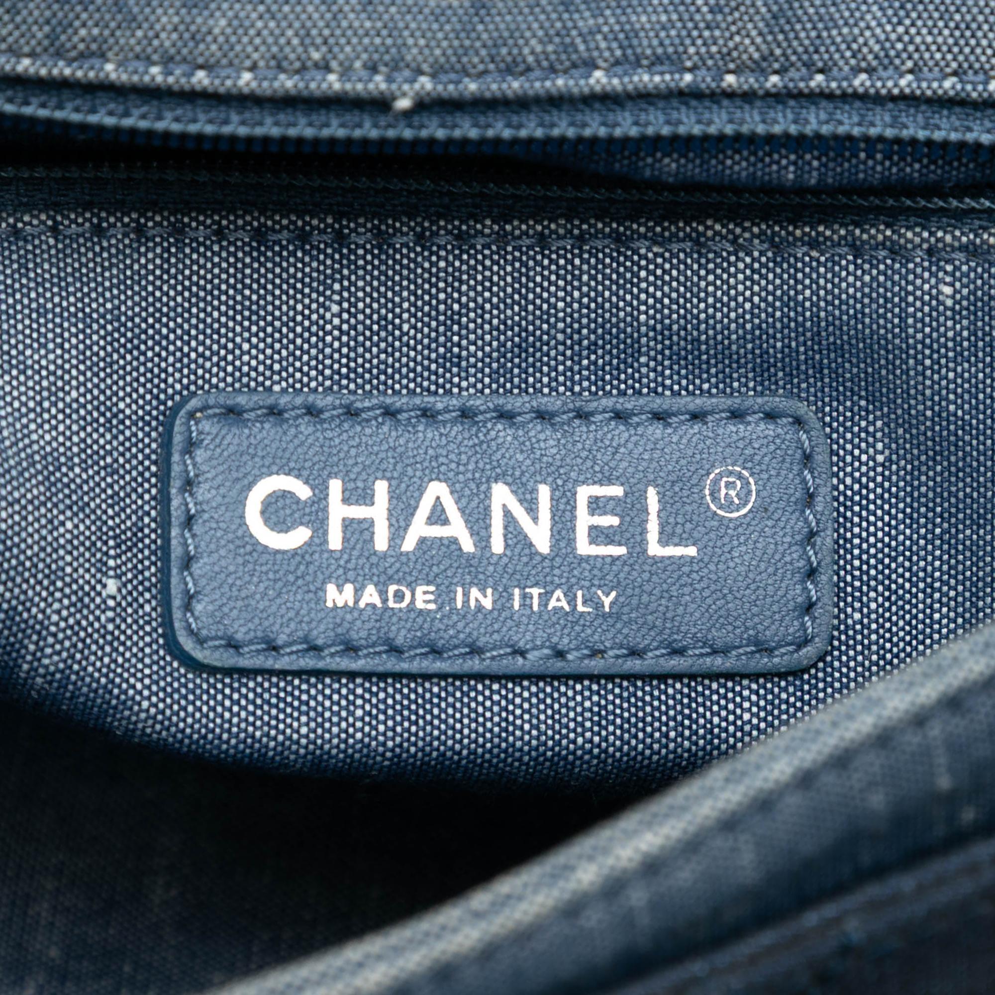 Chanel Medium Bicolor Quilted Denim Medallion Flap